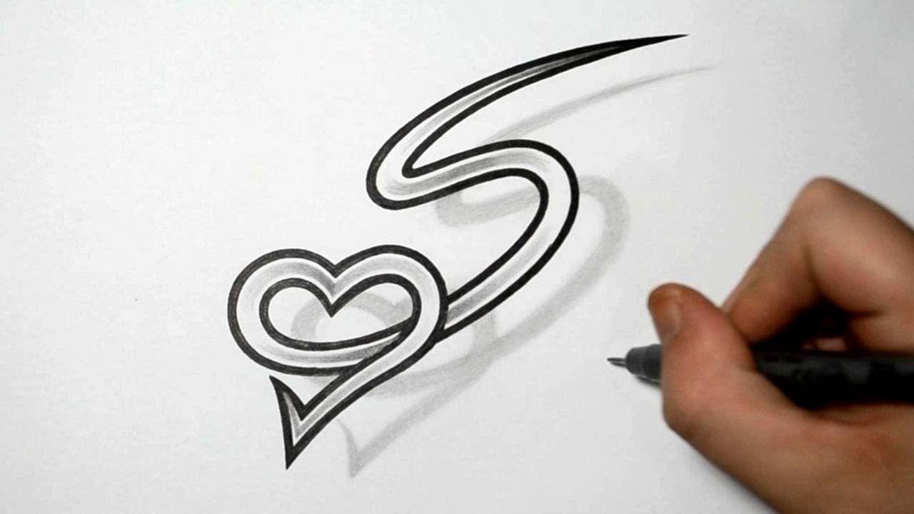 Letter S and Heart Combined design ideas for Initials