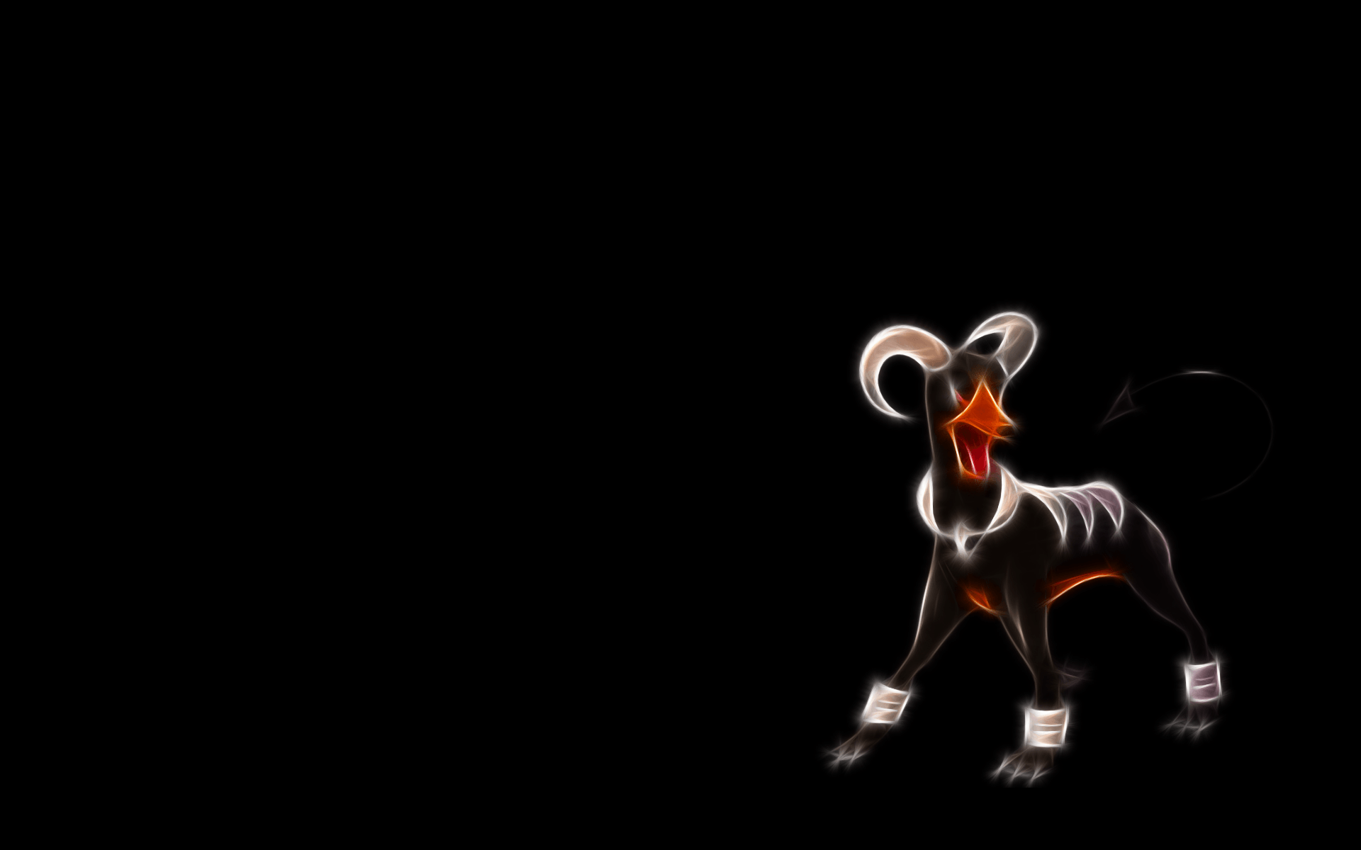 Pokemon, simple background, Houndoom, black background
