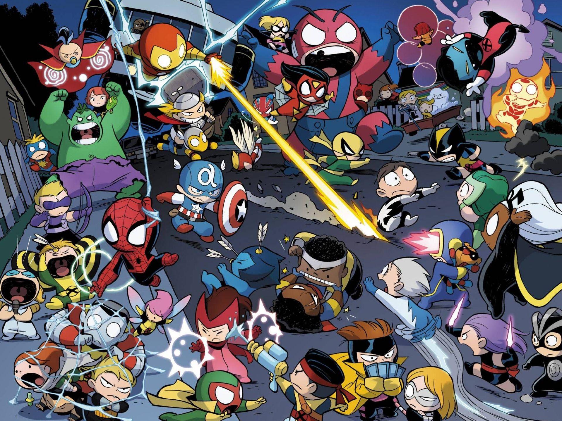 Avengers Vs. X Men Babies HD Wallpaper
