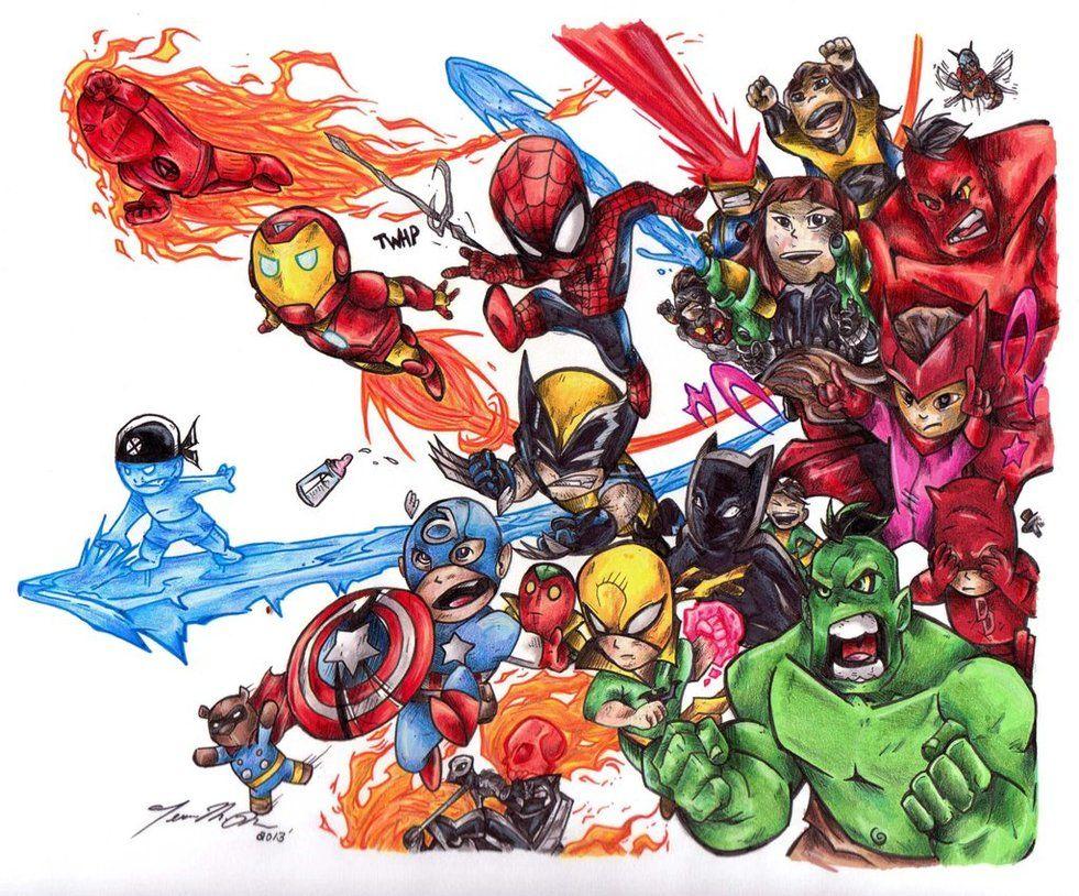 Baby Avengers Inked and Colored
