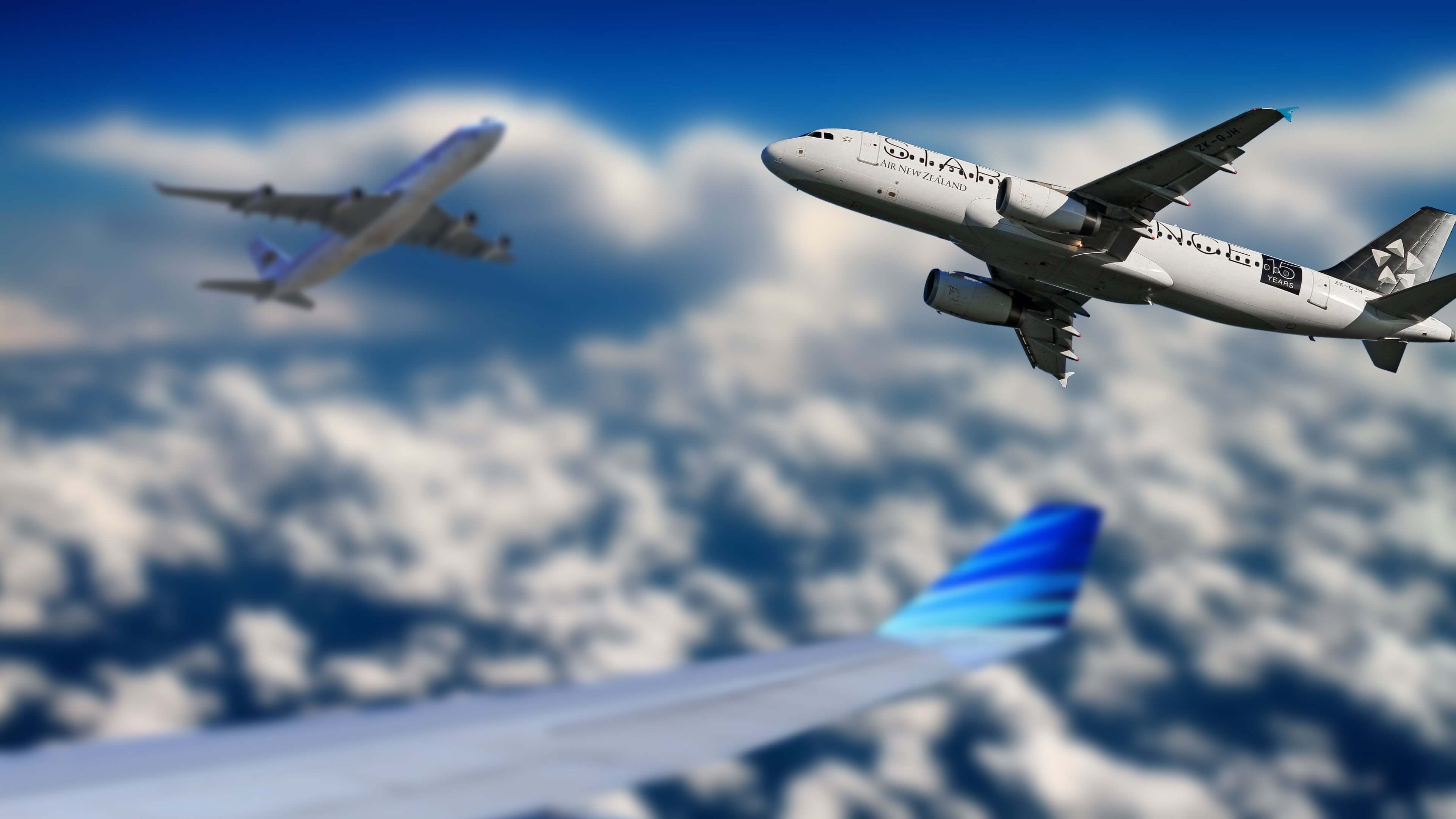 Passenger Airplanes Sky 4K Wallpaper