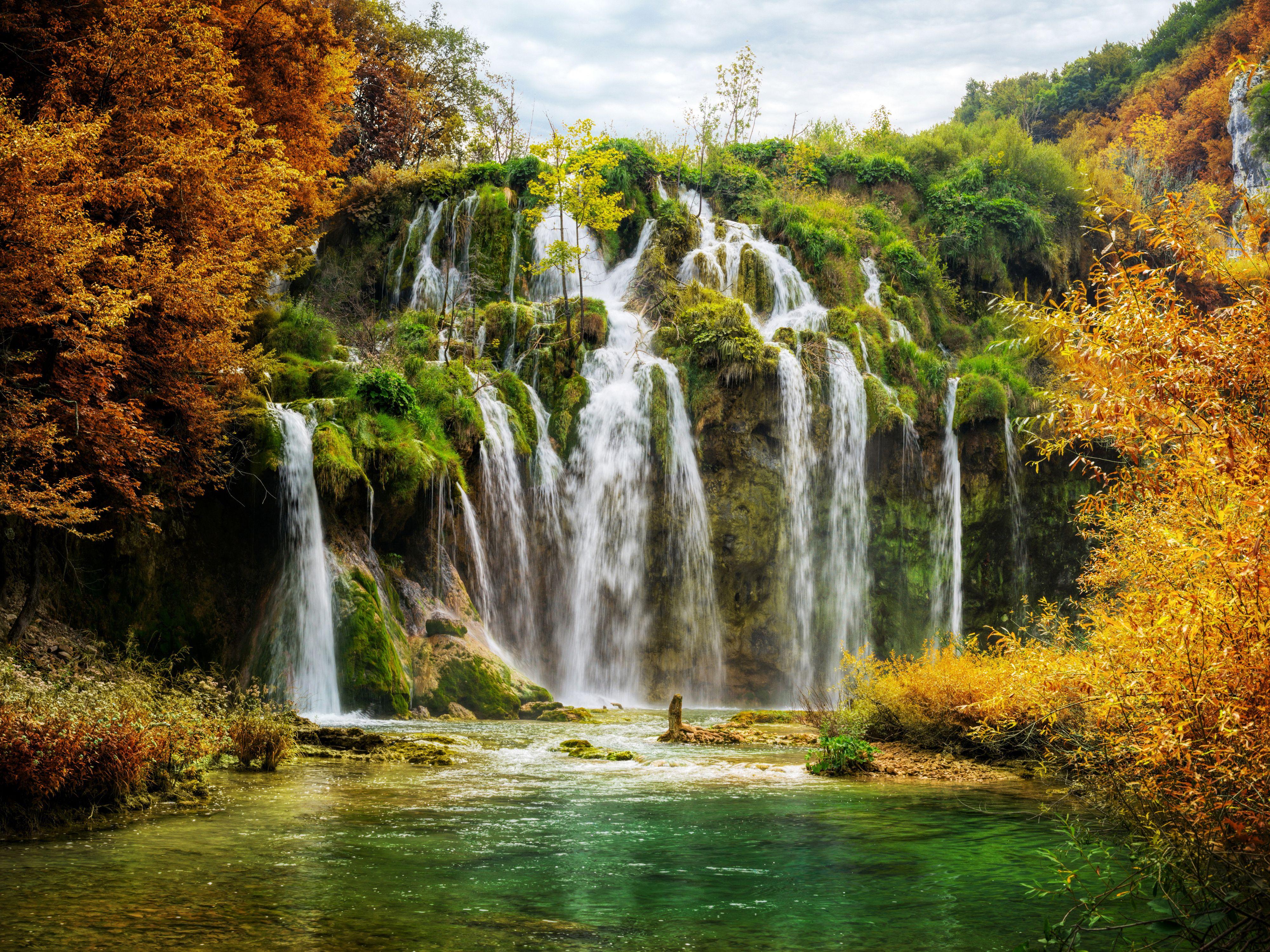 Wallpaper Waterfalls, Plitvice Lakes National Park, 4K, Croatia