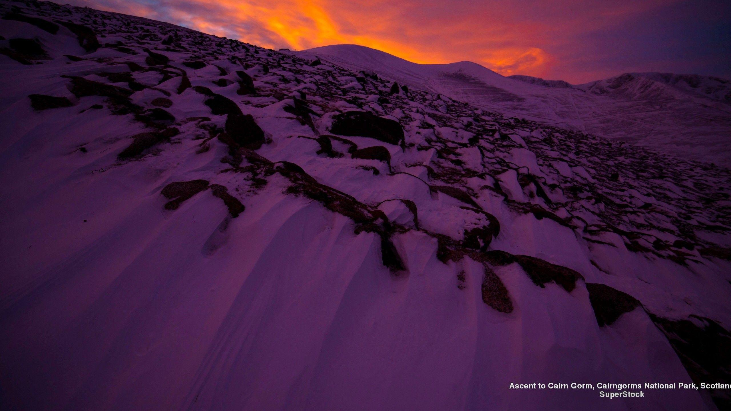 Mountain Britain Cairn Sunrise Scotland Great Purple Europe Rocky