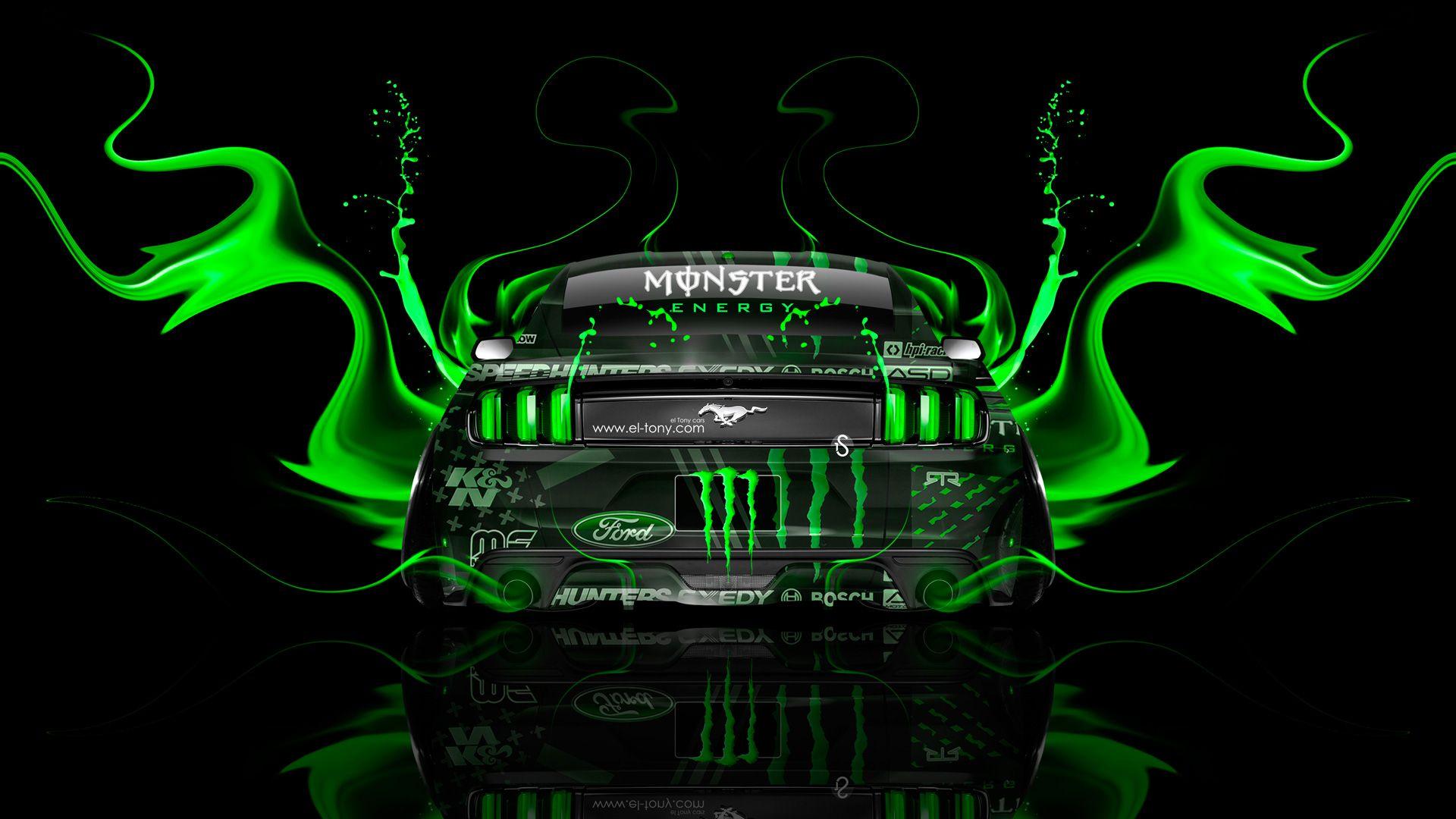 Monster Energy Ford Mustang Muscle Back Fire Acid Car 2014