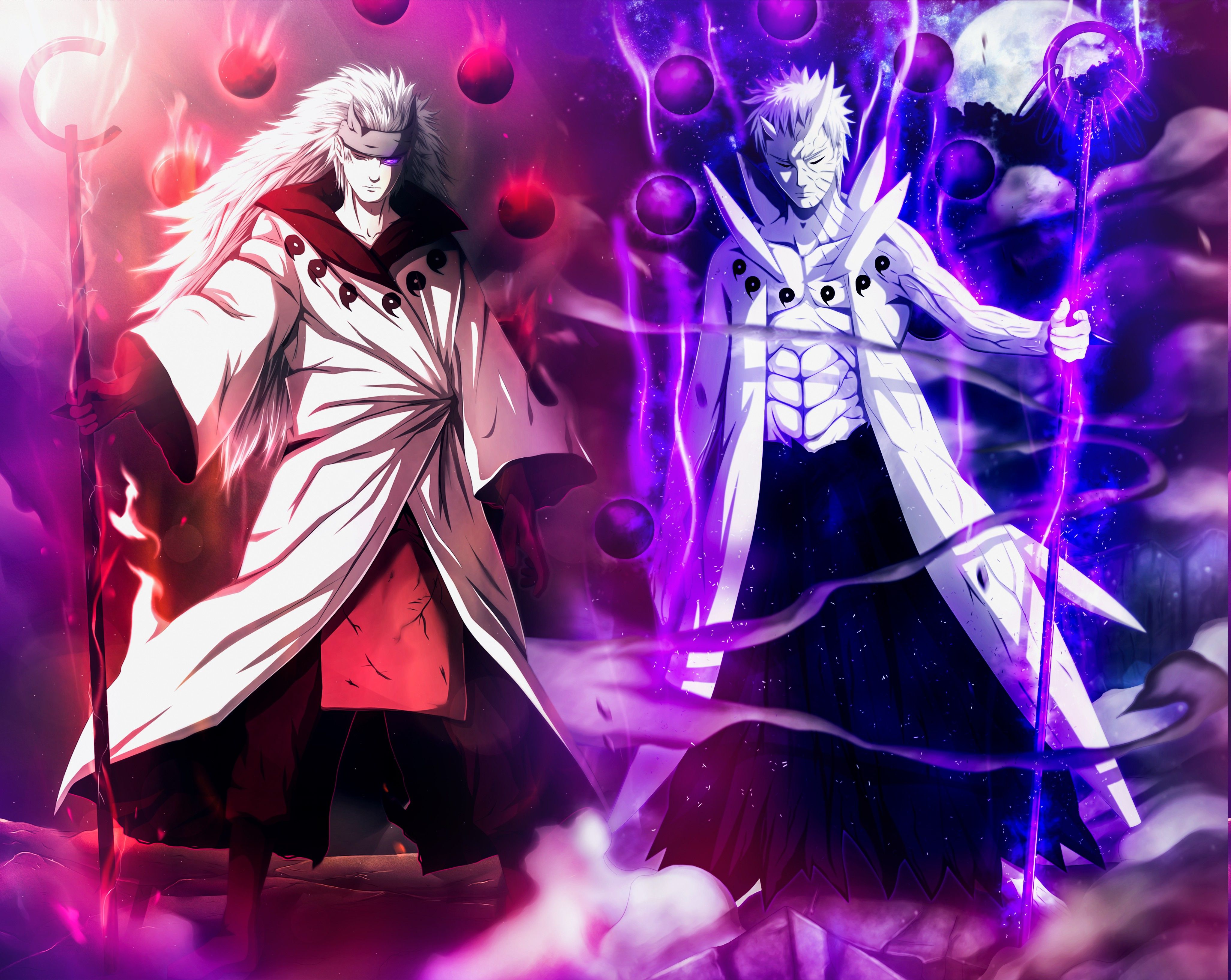 Naruto Shippuuden, Anime, Uchiha Obito, Uchiha Madara Wallpaper HD