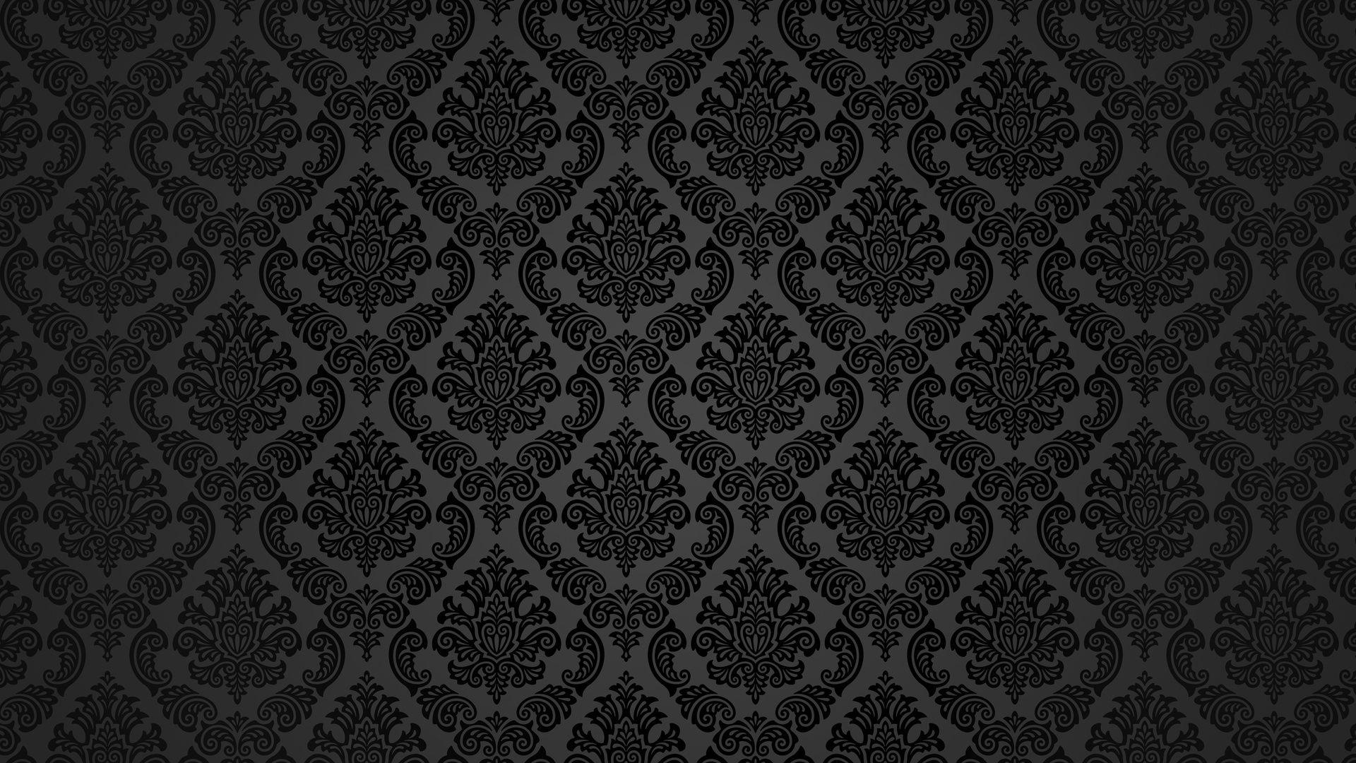 black vintage wallpaper patterns. Technique. Vintage