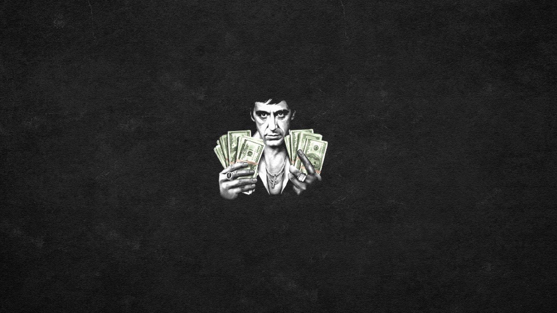 Wallpaper, drawing, illustration, black background, logo, Al Pacino
