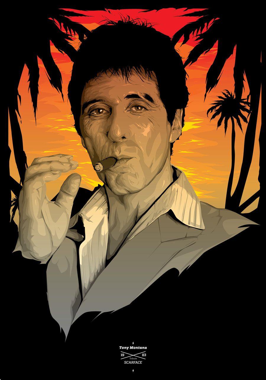 Graphic Art Poster  Scarface  Tony Montana  Say Hello To My Little  Friend  Hollywood Collection  Canvas Prints by Bethany Morrison  Buy  Posters Frames Canvas  Digital Art