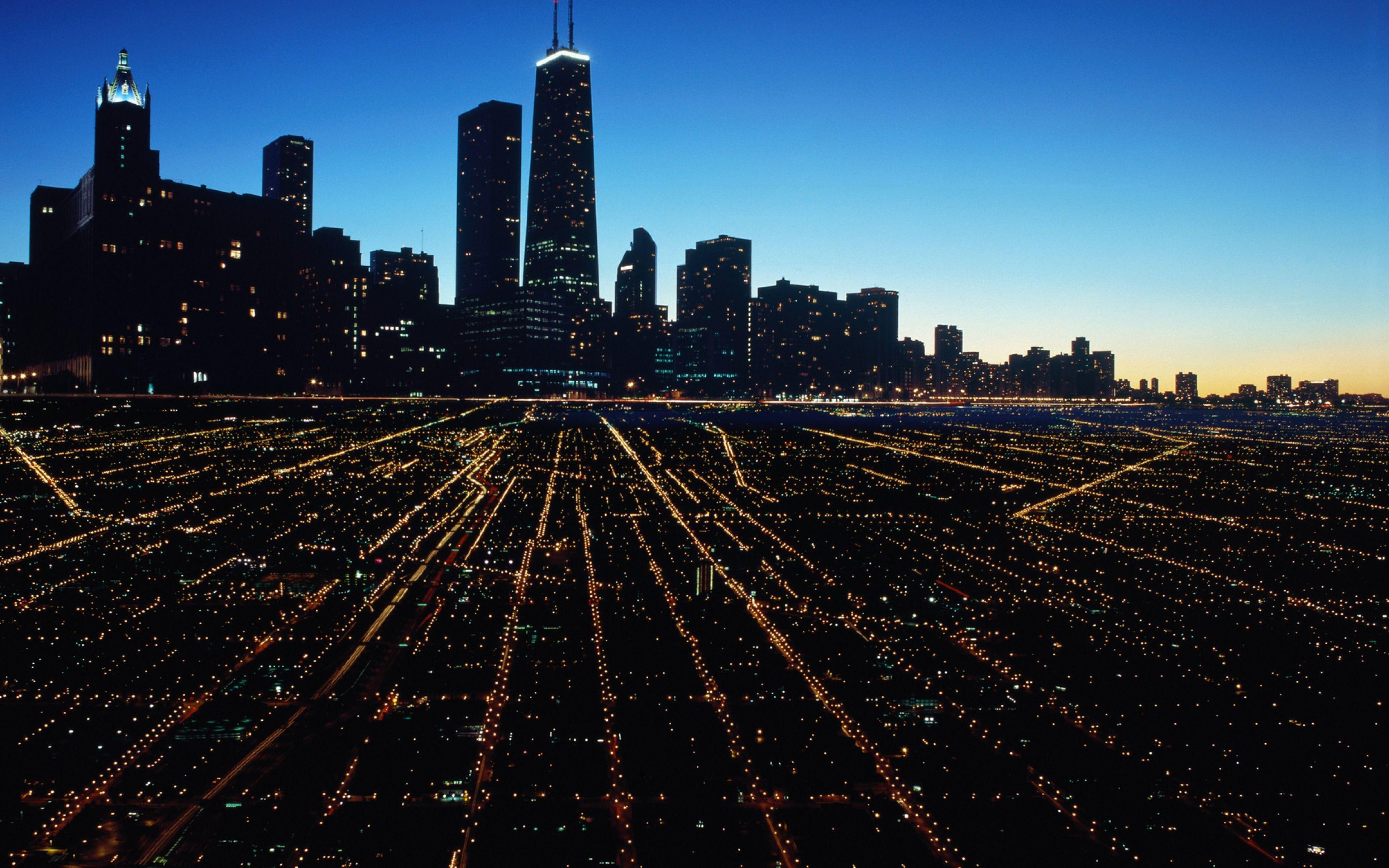 Chicago Night Ultra HD 4K Wallpaper