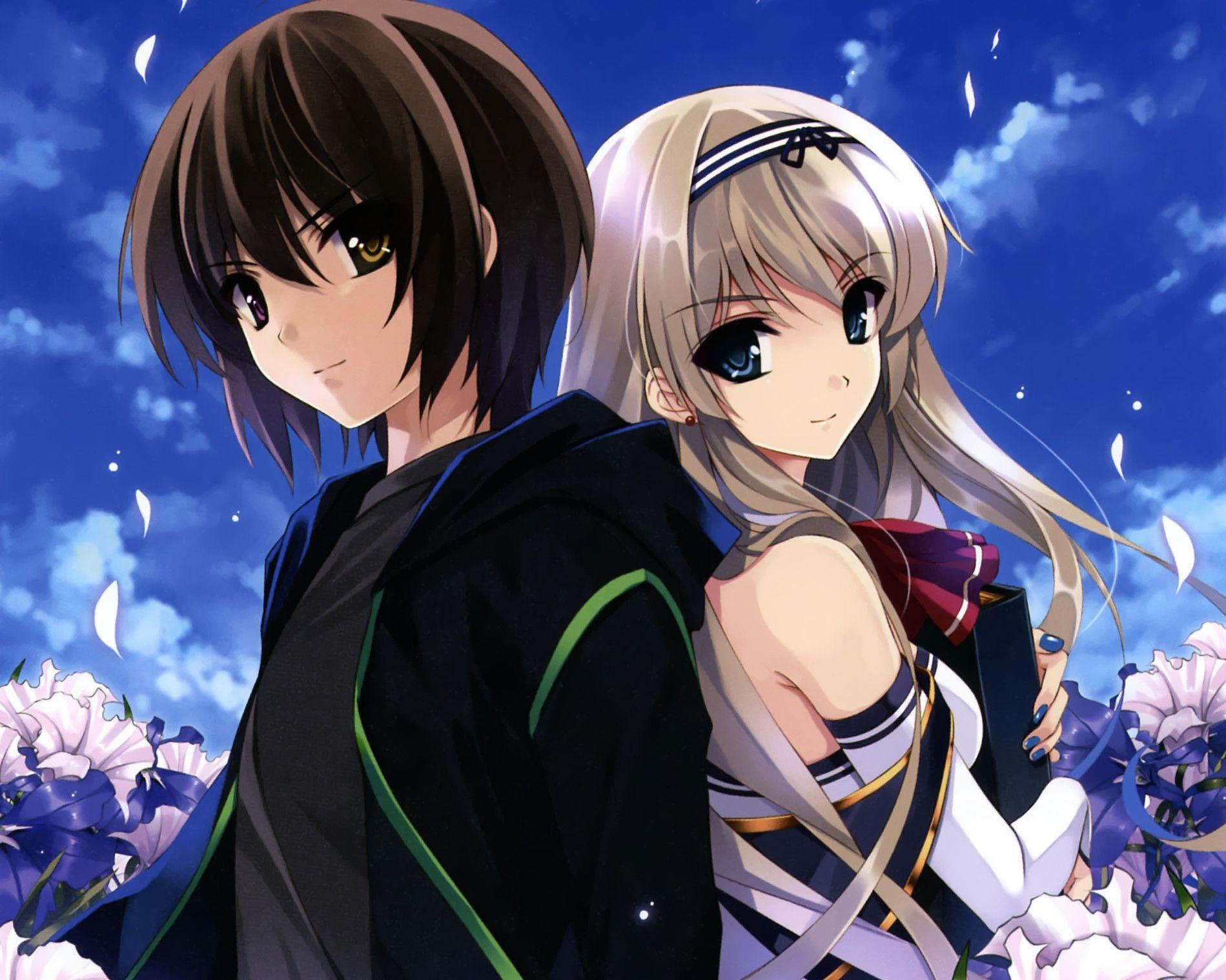 Cute Couple Love - Anime With Mountains Wallpaper Download | MobCup