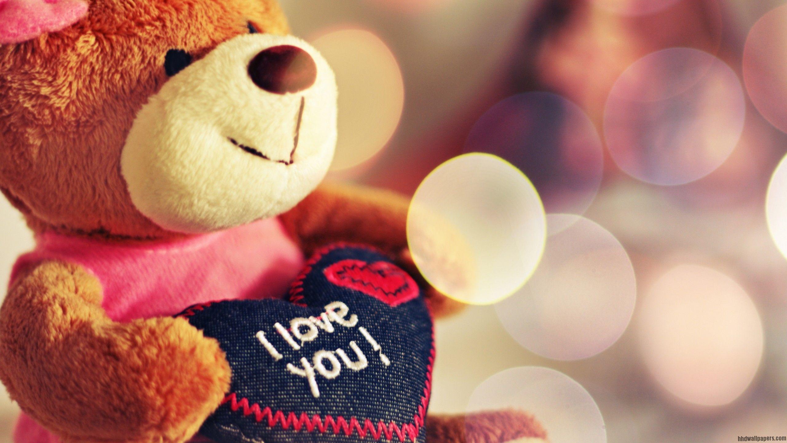 Teddy Bear I Love You Love Heart Wallpaper HD Wallpaper