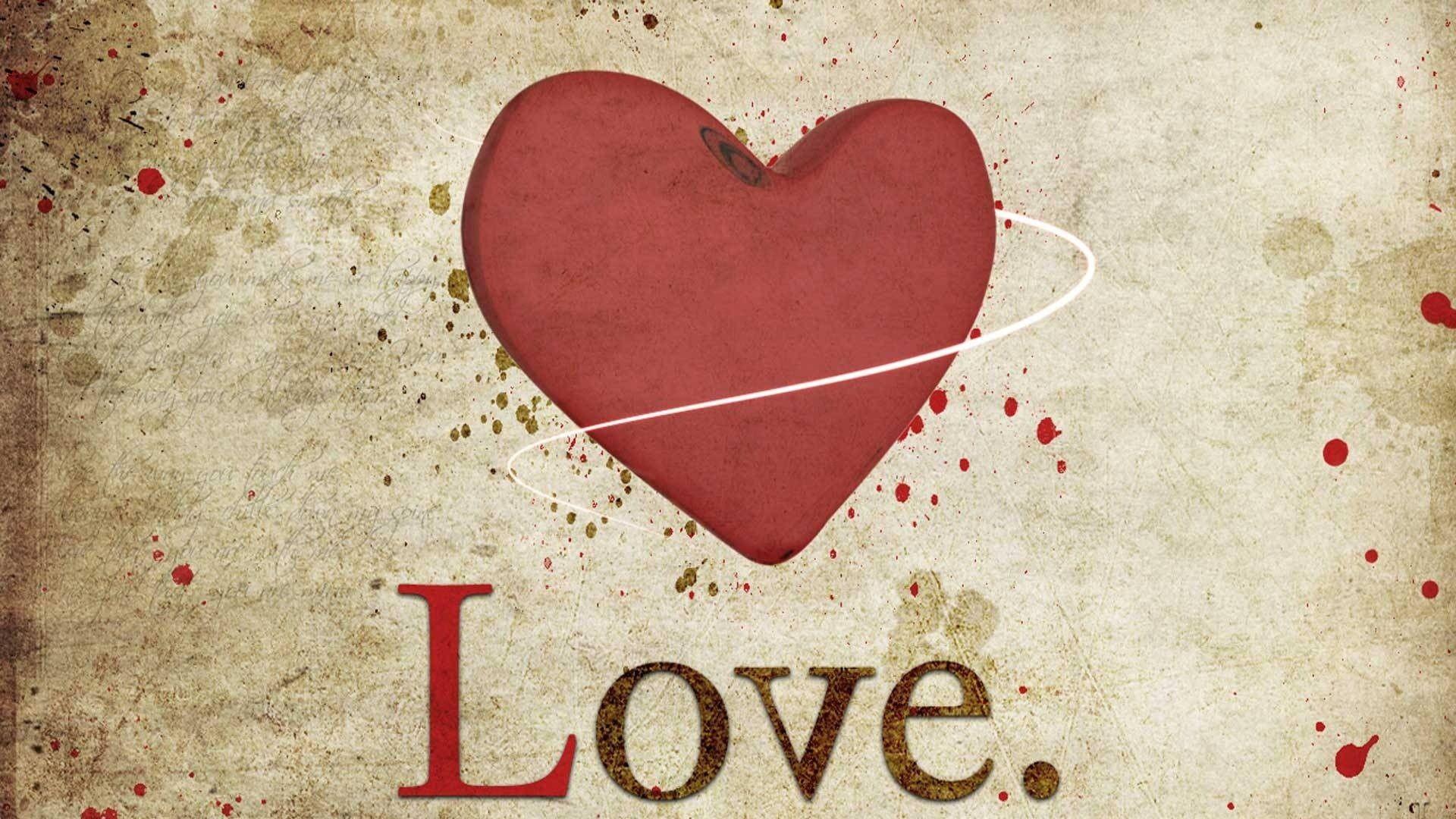 Love inscription red heart wallpaper background free. file