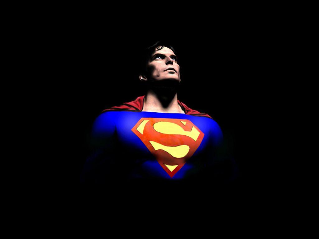 Superman with Logo Full HD Wallpaper 1016