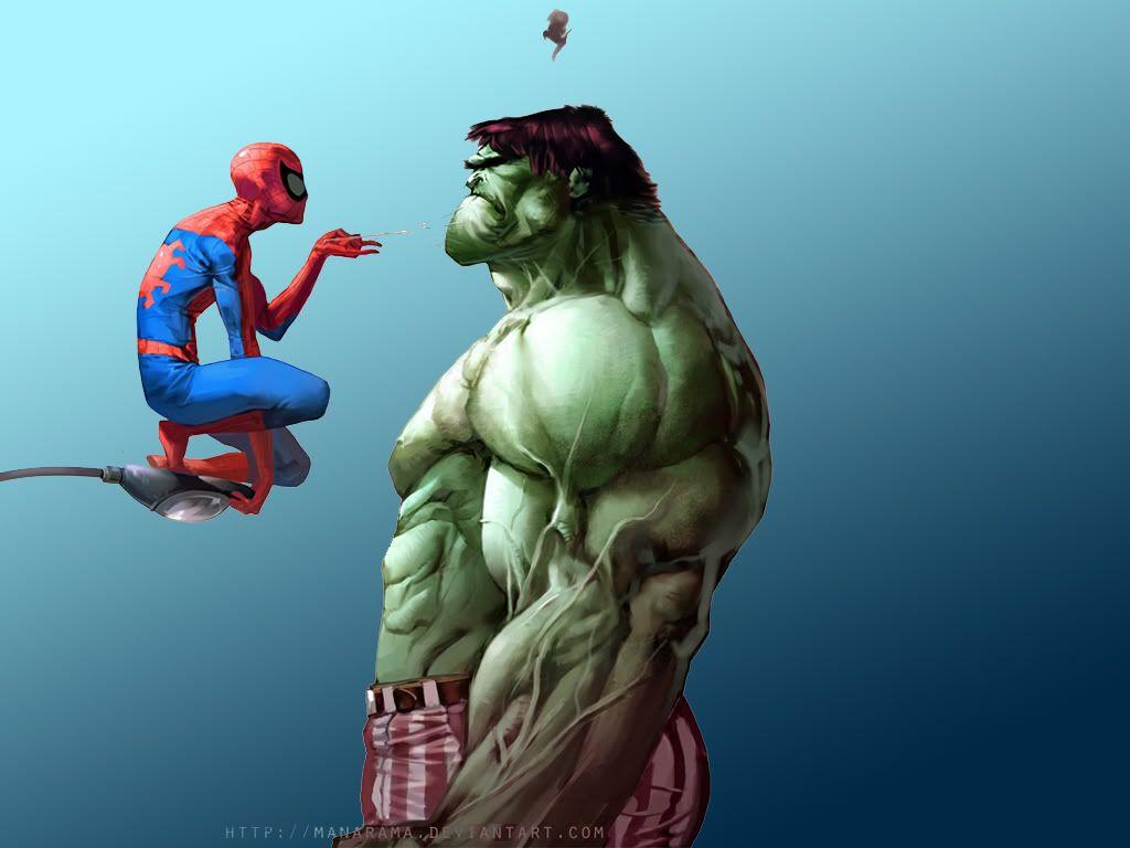 Hulk. Wallpaper Hulk Vs Thor Spidey 1024x768 #hulk vs