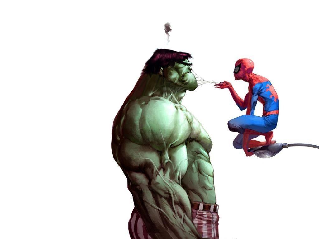 Wallpaper, 1024x768 px, Hulk film, spider, spiderman vs hulk