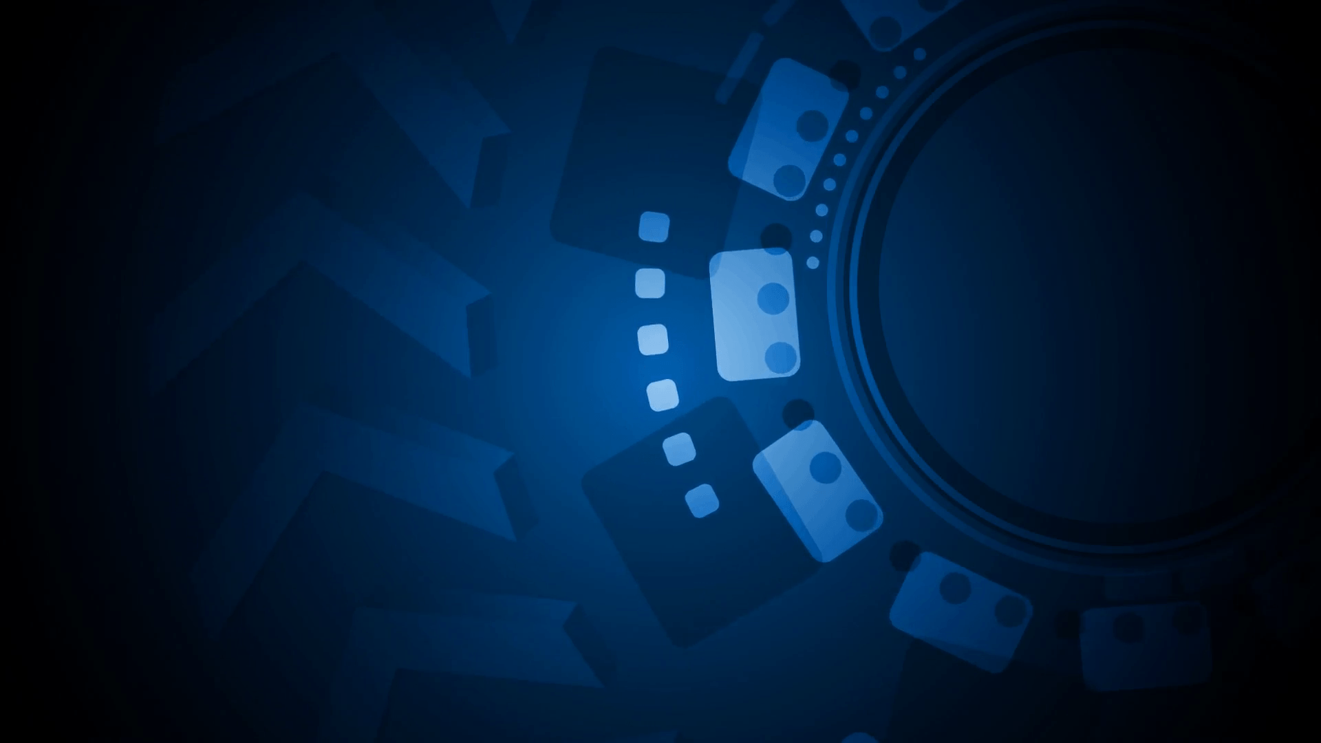 Dark blue tech gear graphic motion background. Video animation HD