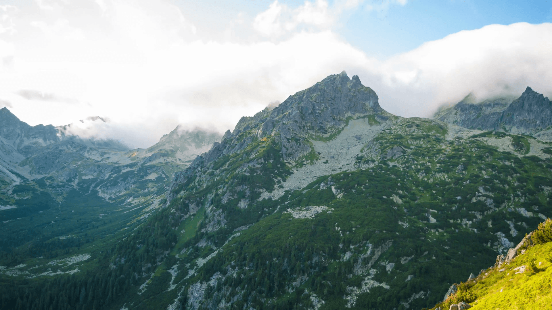 Timelapse in High Tatras National Park, Slovakia Stock