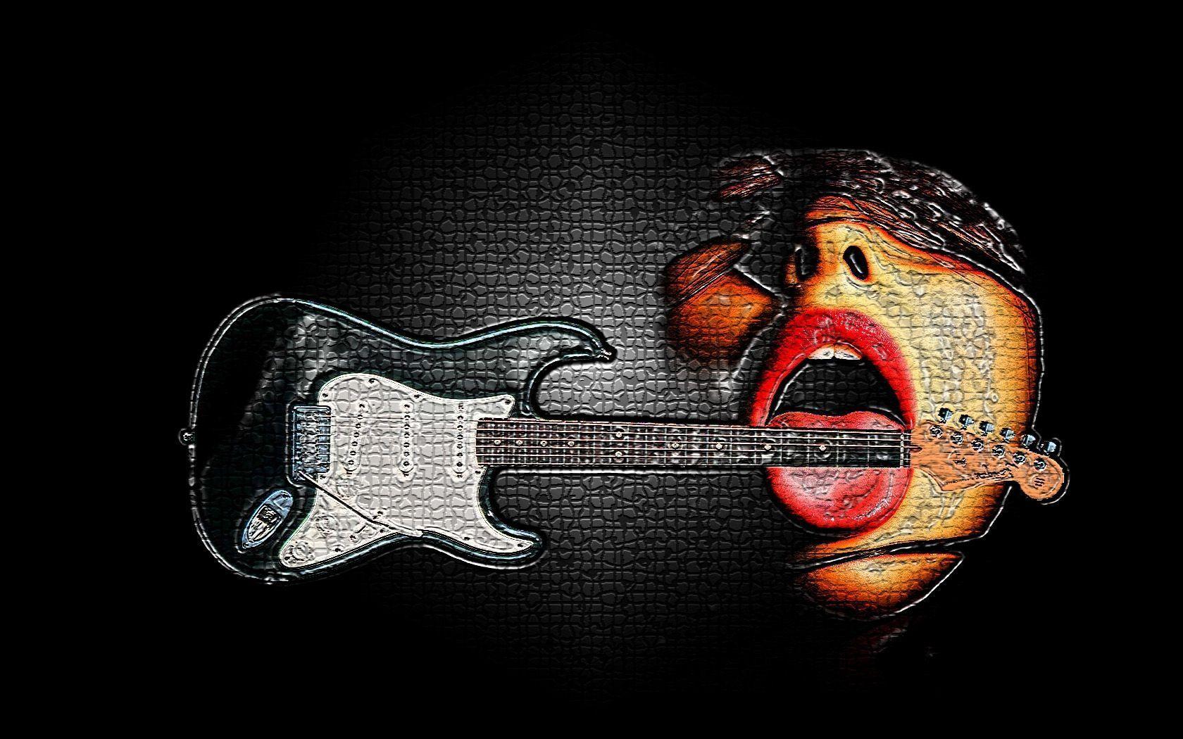 3D Guitar Wallpaper