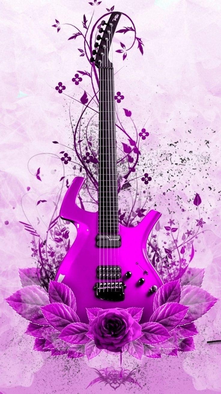 Pink Guitar Background