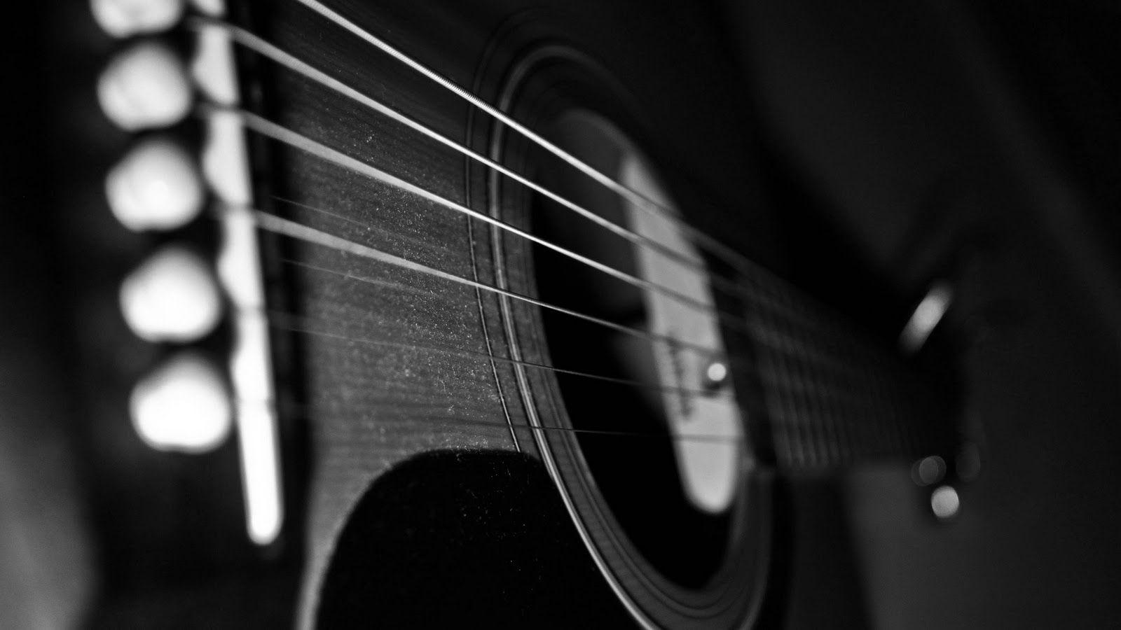 Black acoustic guitar wallpaper