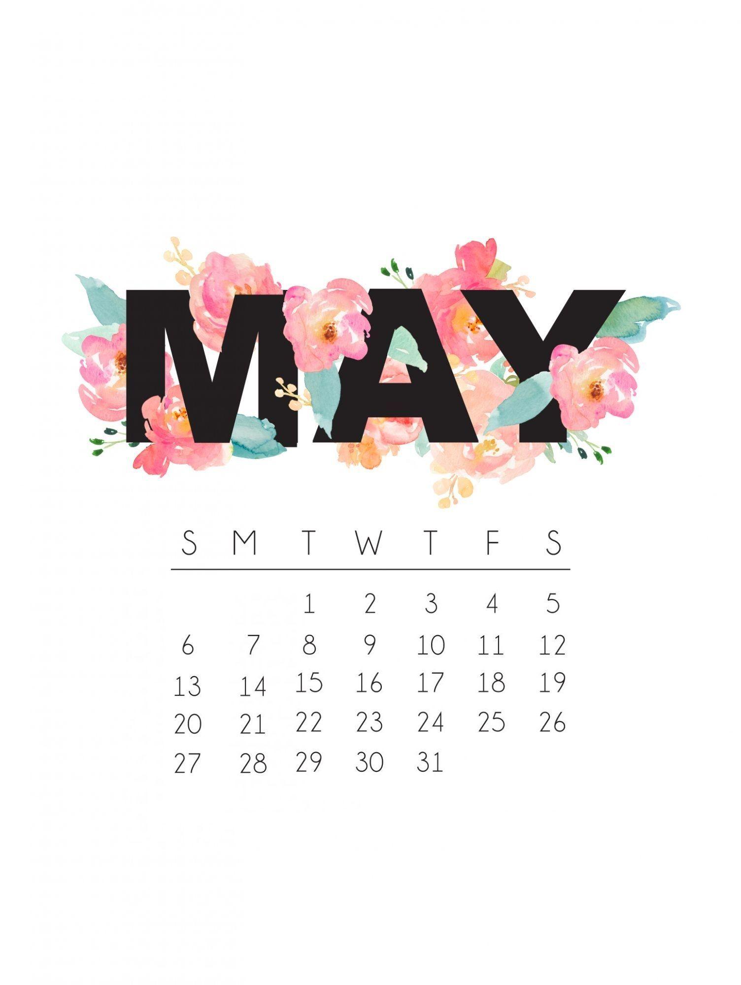 May 2018 iPhone Calendar Wallpaper. wallpaper