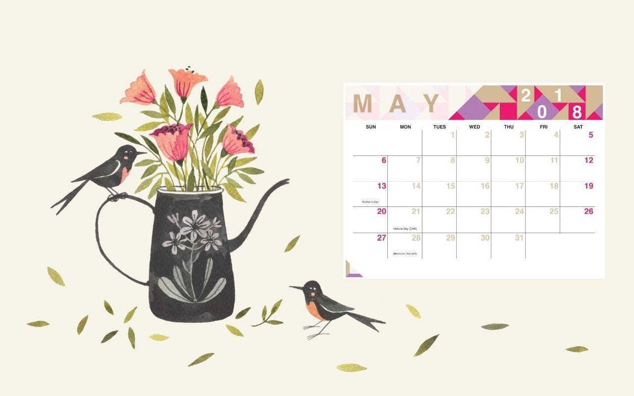 Floral May 2018 Calendar Wallpaper Calendar Wallpaper