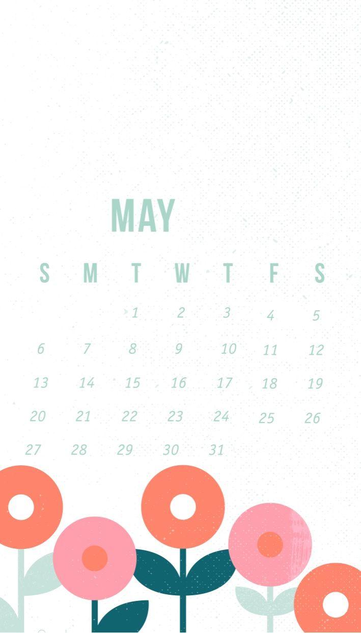 May 2018 iPhone Calendar Wallpaper