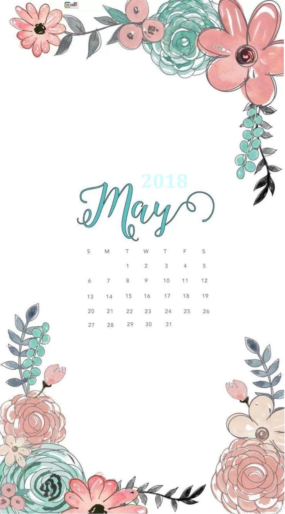 Hello May 2018 Calendar Wallpaper. iPhone Wallpaper