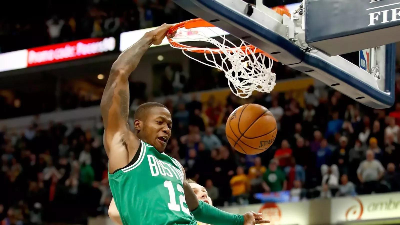 Terry Rozier displayed his gridiron skills against the Pacers