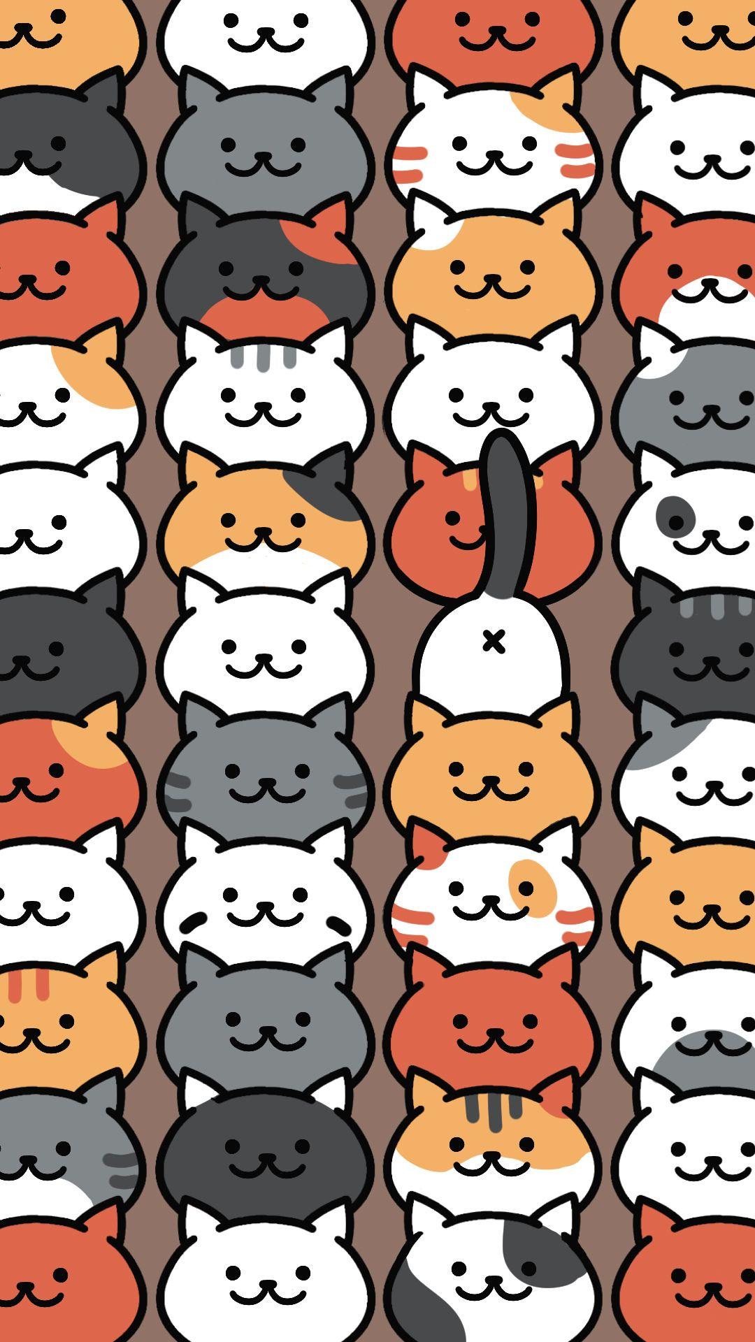 Neko Atsume Pattern. Tap to see more Neko Atsume the cat wallpaper