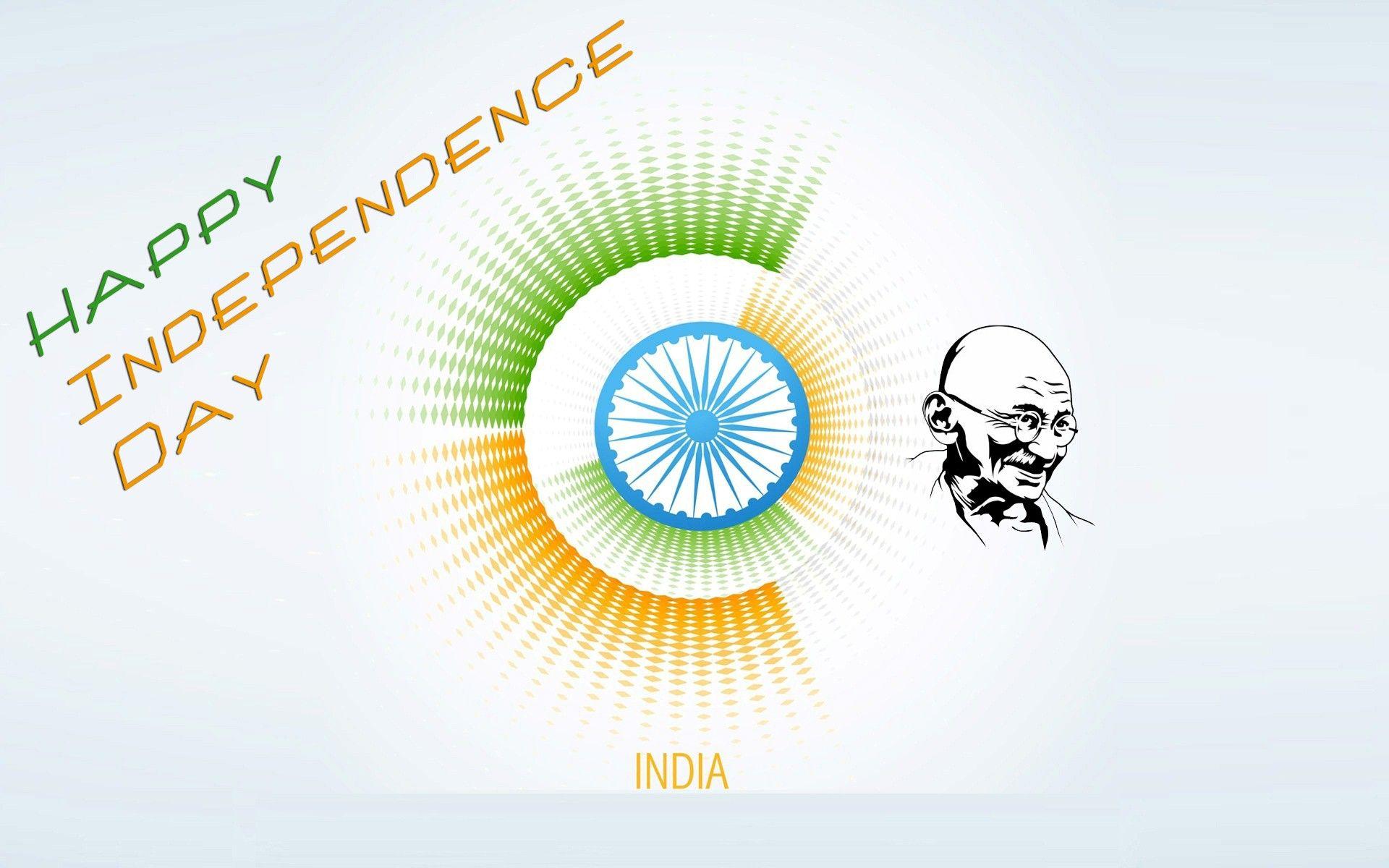 Happy Independence Day of India with Gandhiji HD Wallpaper. HD