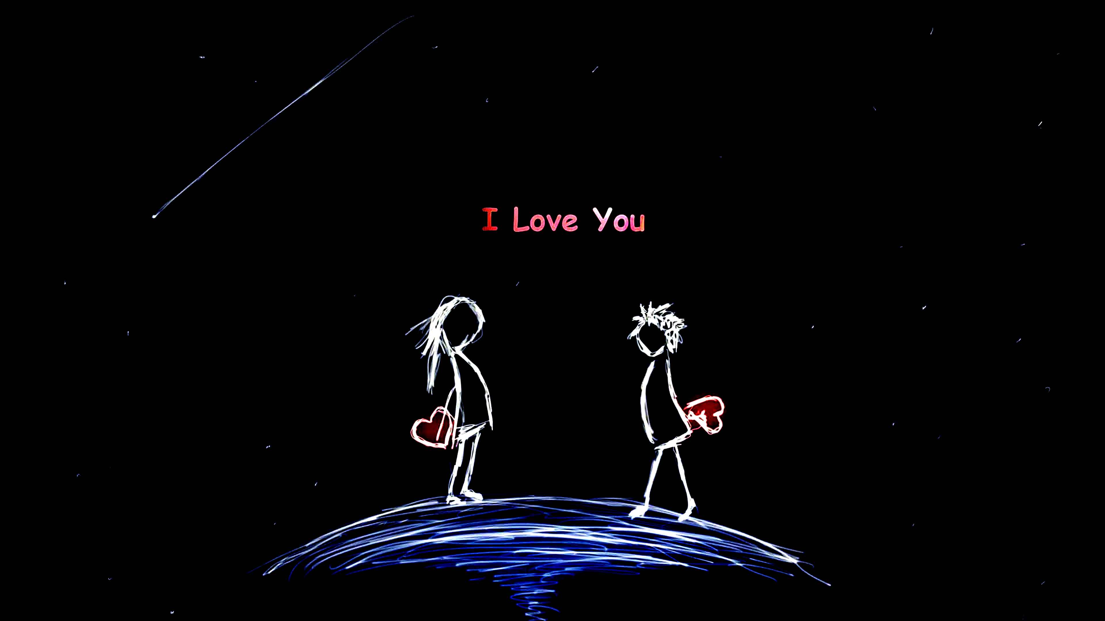 3D Love Couple Cartoon Wallpaper Download