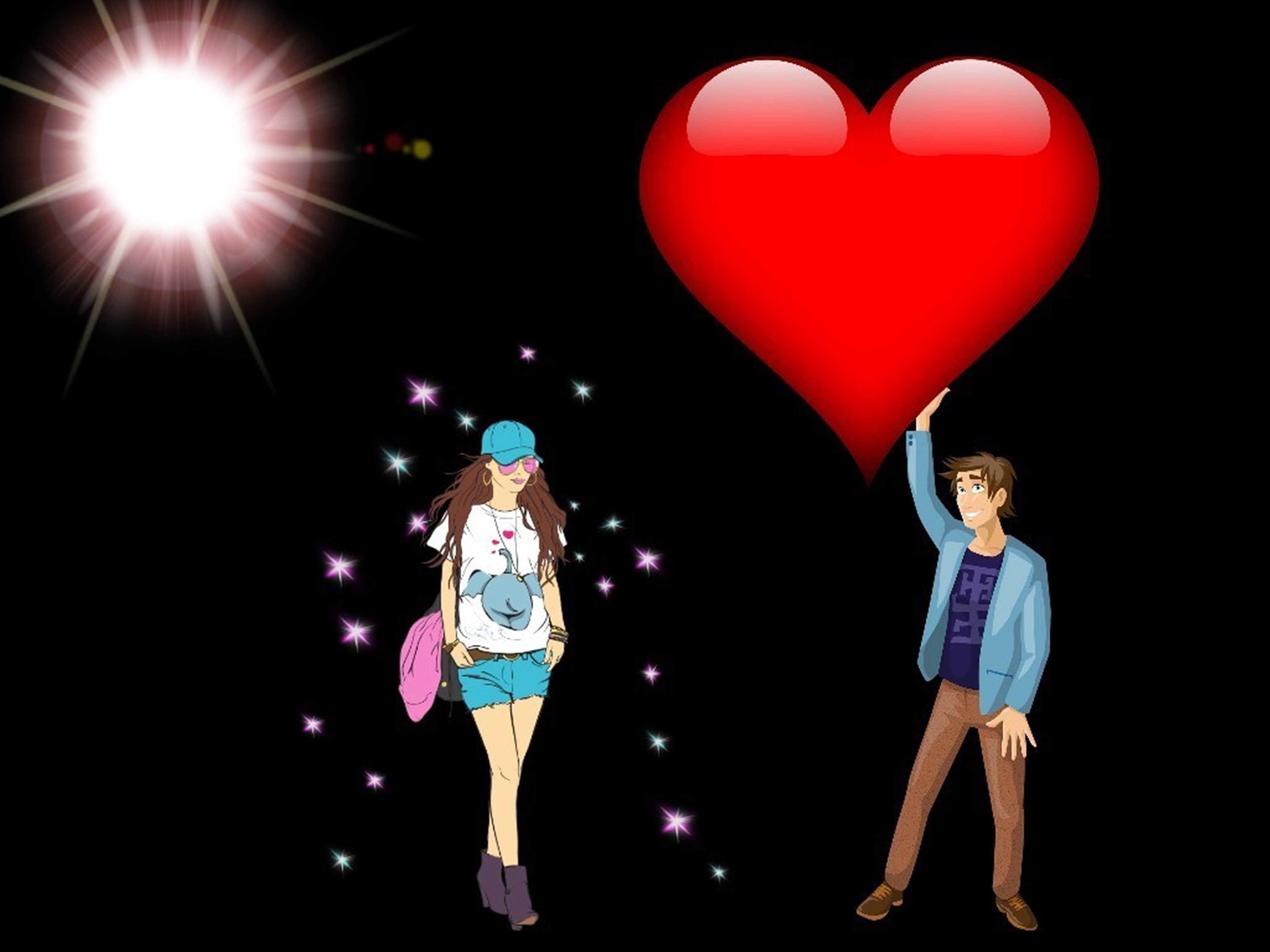 Cartoon Boy and girl love image