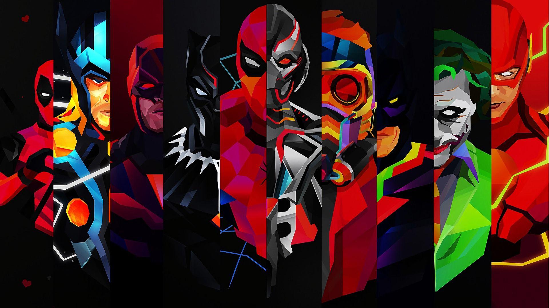 Marvel and DC Comics Characters Wallpaper