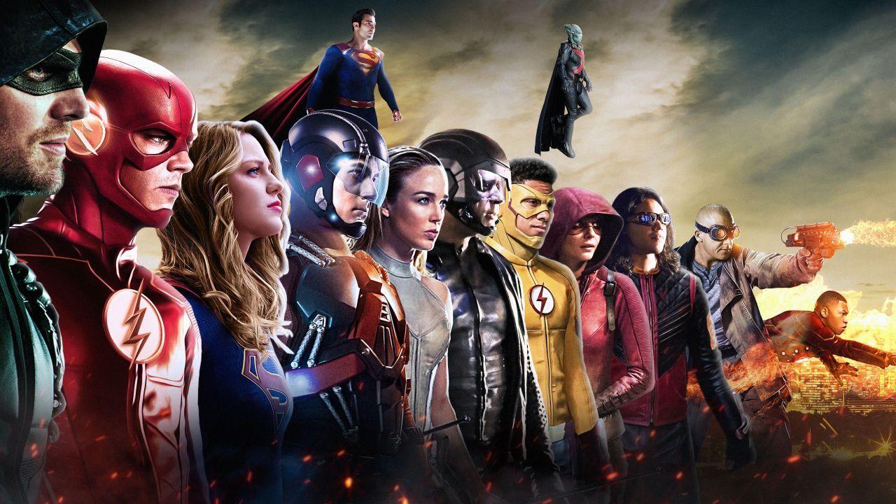 Wallpaper DC Superheroes, DC Comics, DC TV Crossover, Arrow