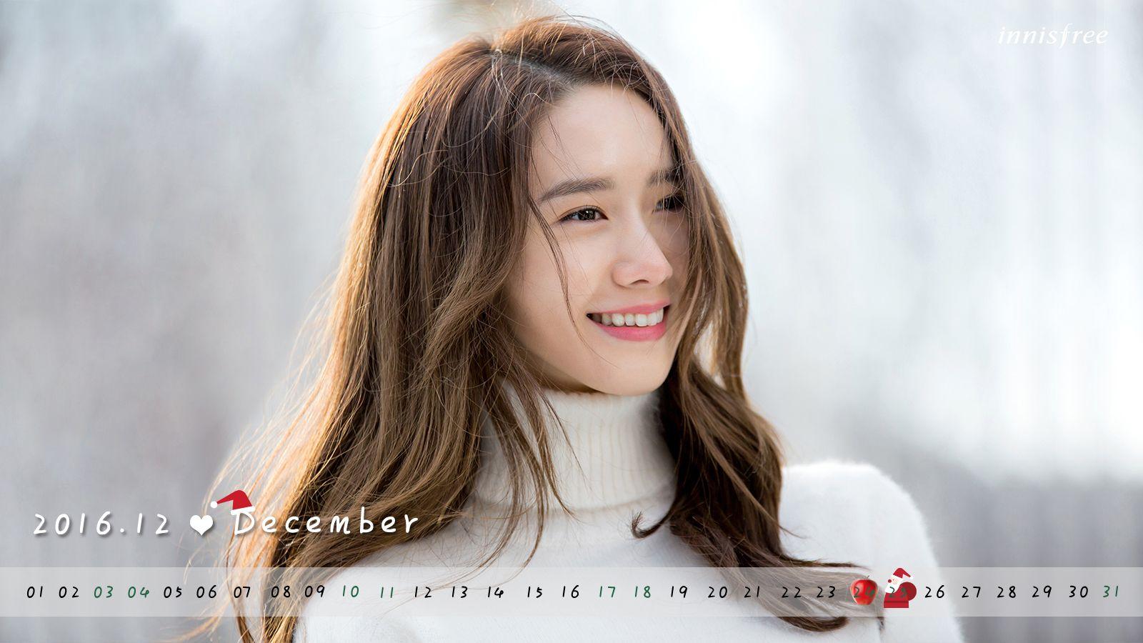 Download SNSD YoonA's calendar wallpaper from Innisfree