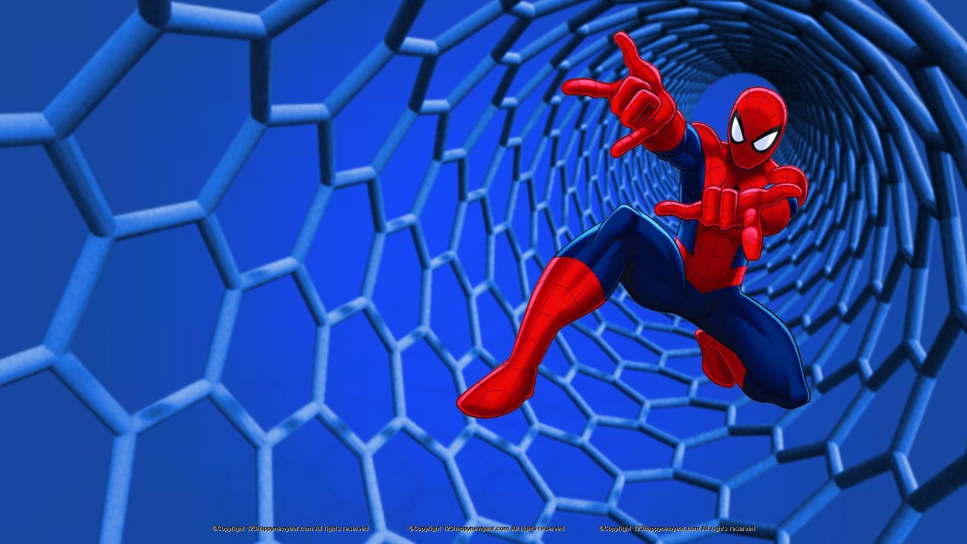 spiderman blue background