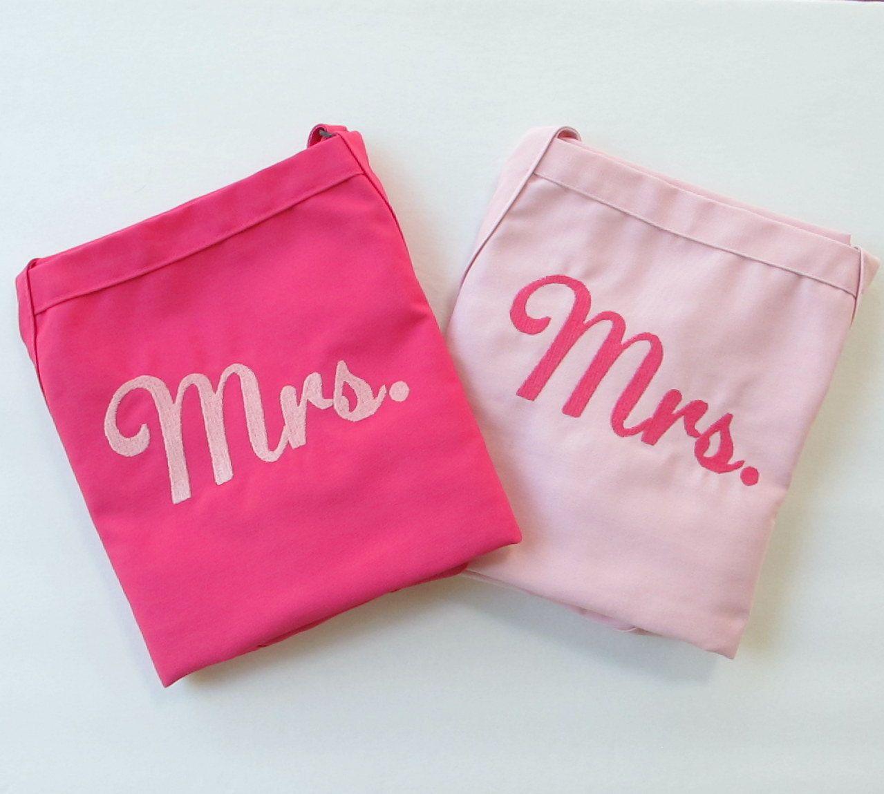 Mrs and Mrs Aprons Commitment Ceremony Gift LGBT Lesbian
