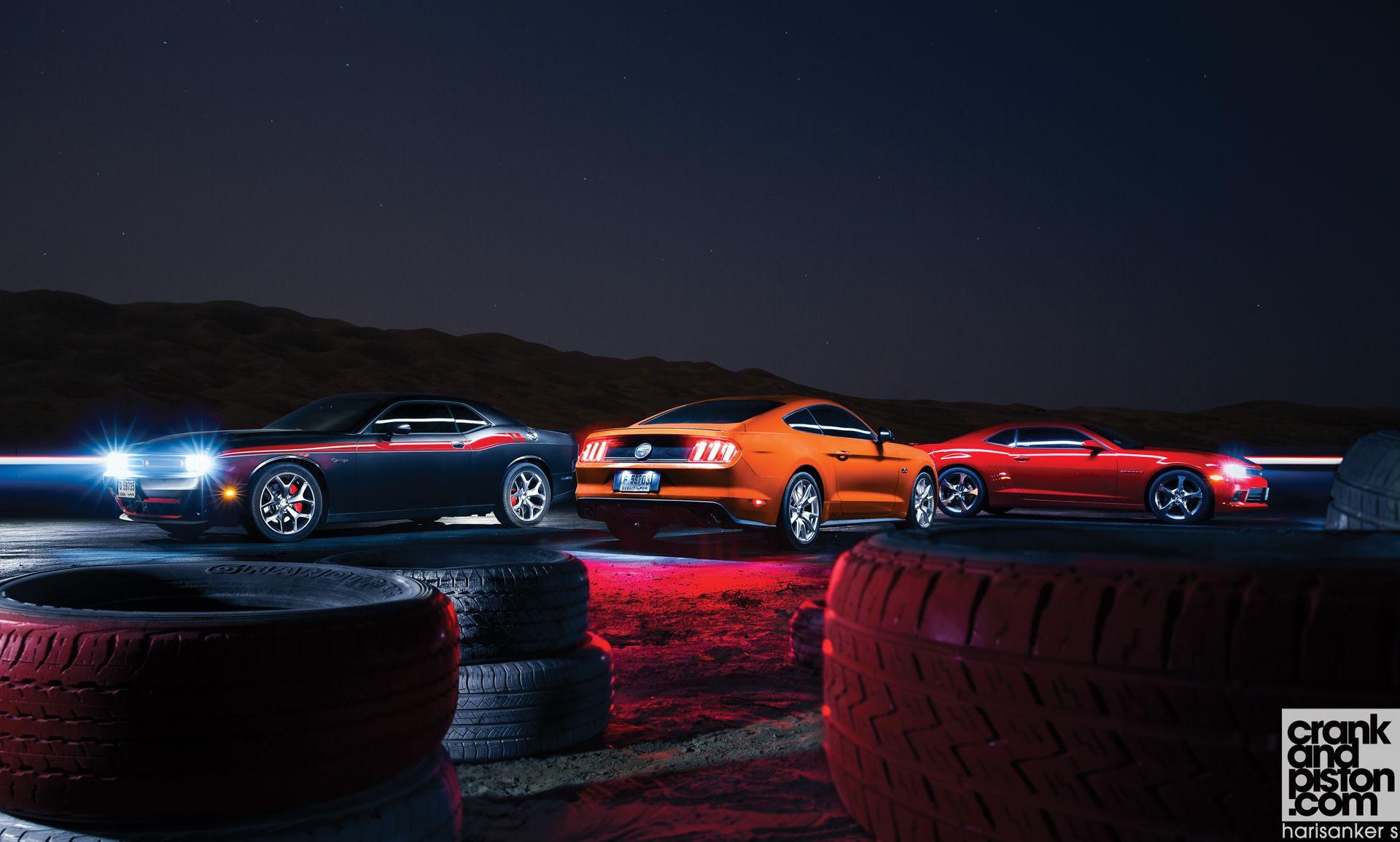 Mustang GT vs Challenger RT vs Camaro t. HD Wallpaper