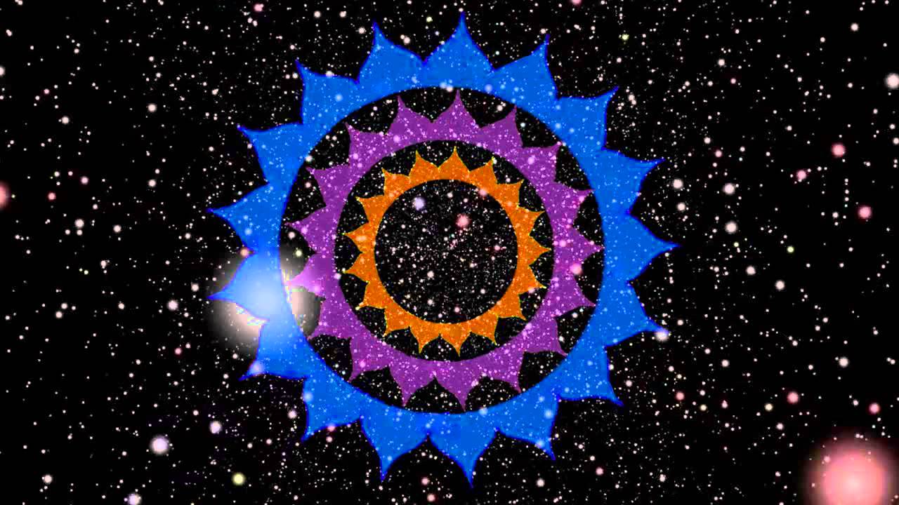 HD Stars Background Loop. Colored Spinning Circles Loop. Kaal