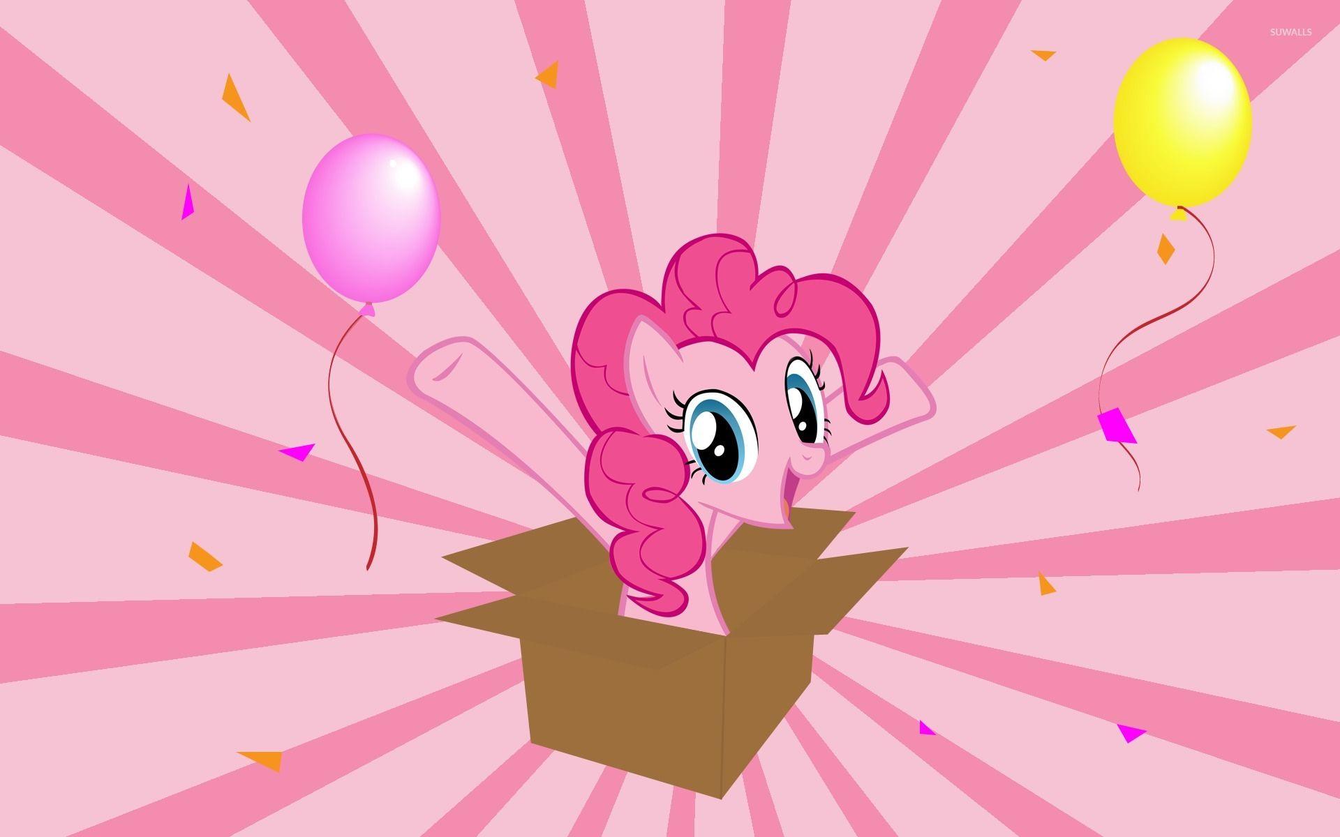 Pinkie Pie in a gift box Little Pony wallpaper