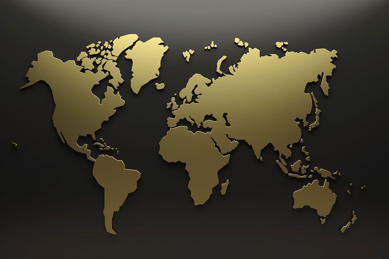 Gold World Map Wallpaper