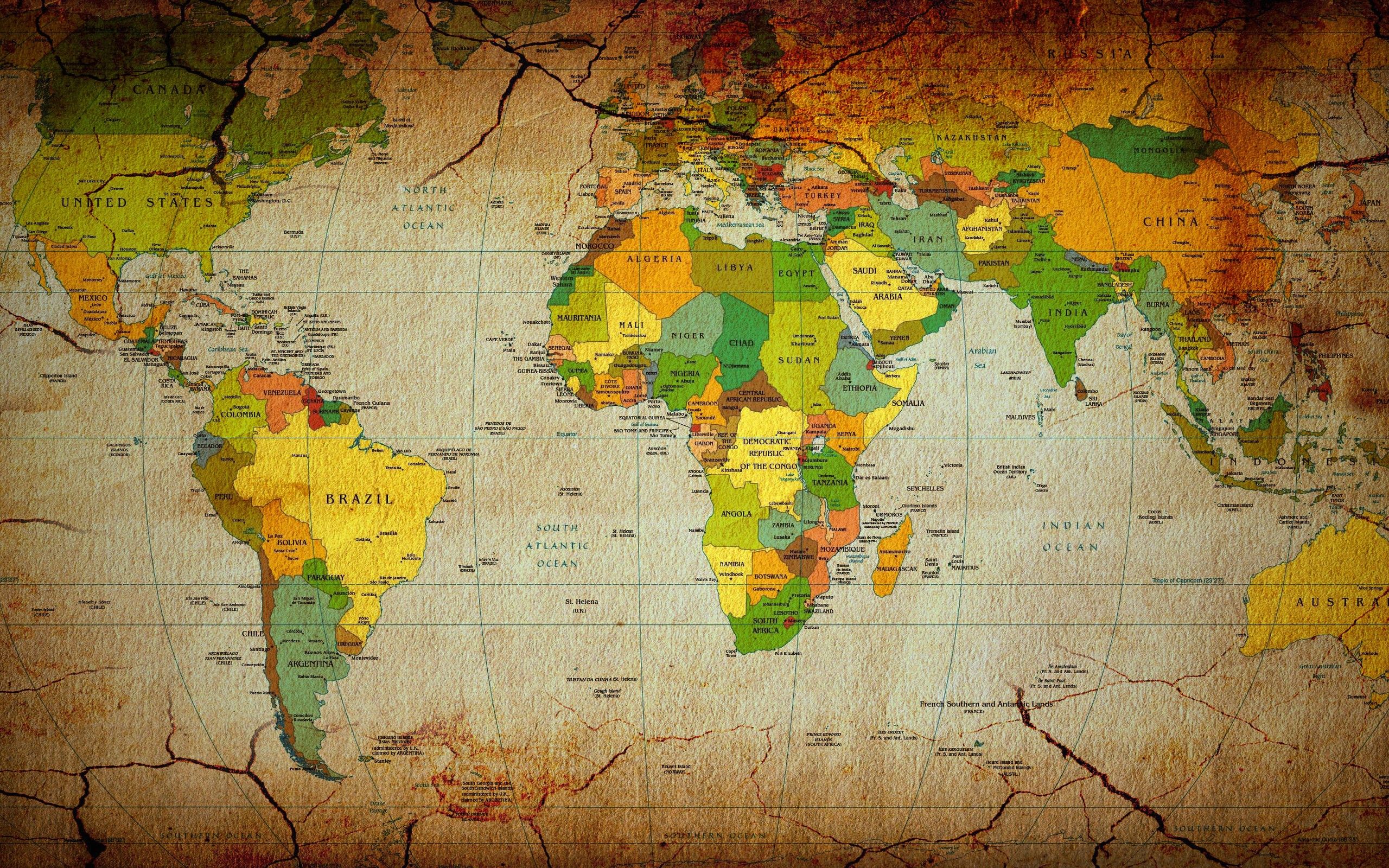 World Map Wallpaper 6254 2560x1600 px