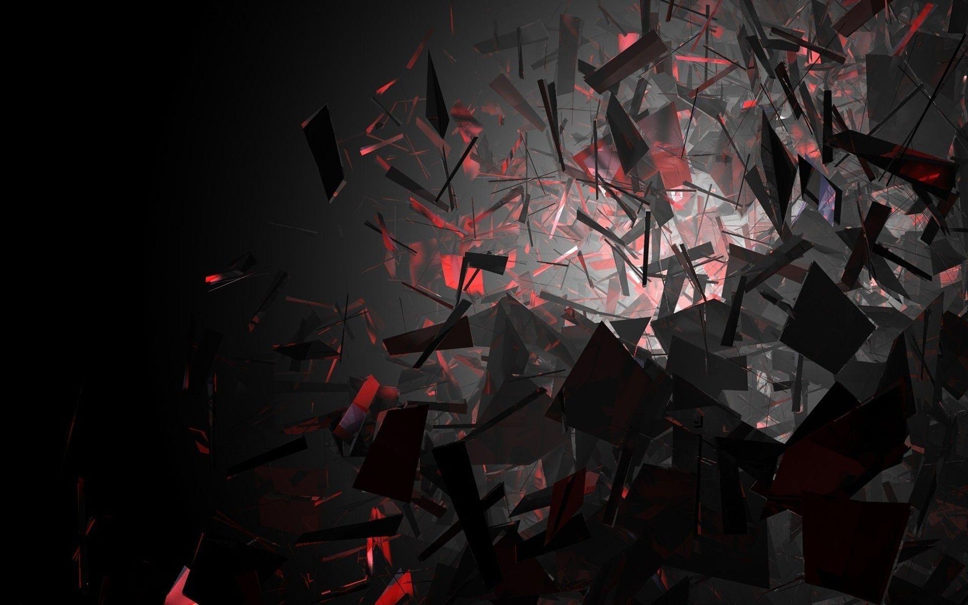 Abstract black and red shapes wallpaper. PC