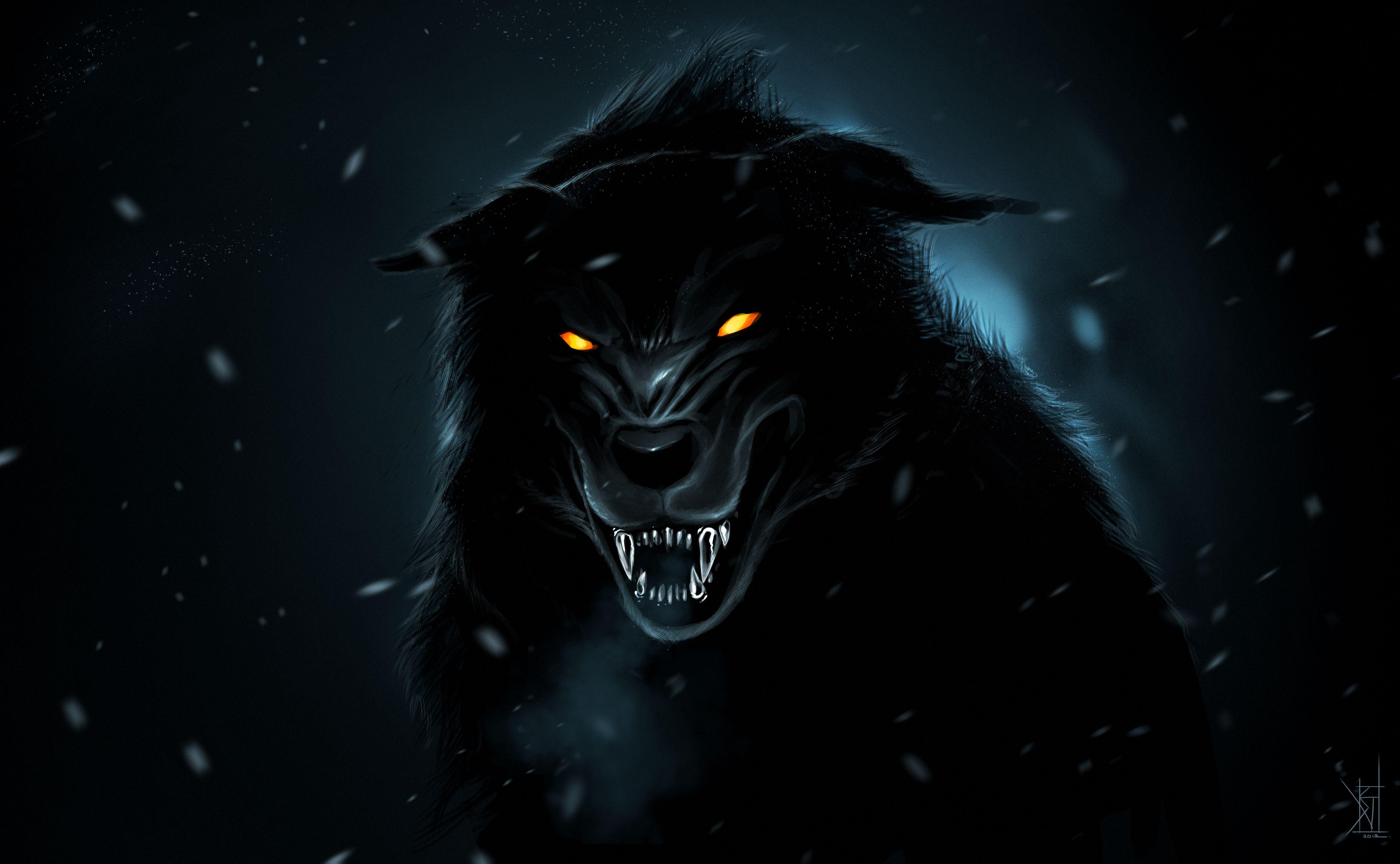 wallpaper dark forest. werewolf, dark, forest, black wolf, paint