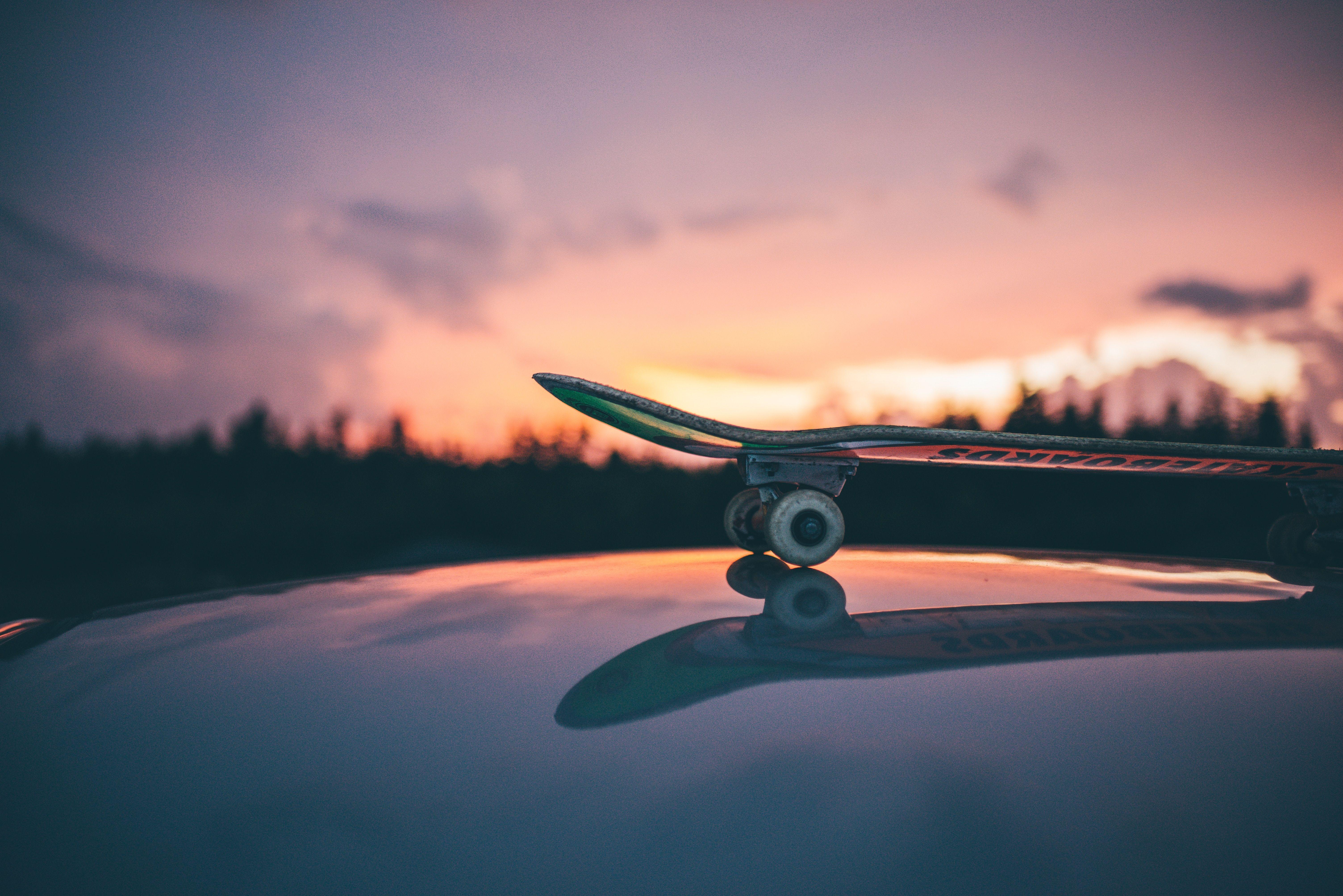Wallpaper Skateboard, Sunset, Sky HD, Picture, Image