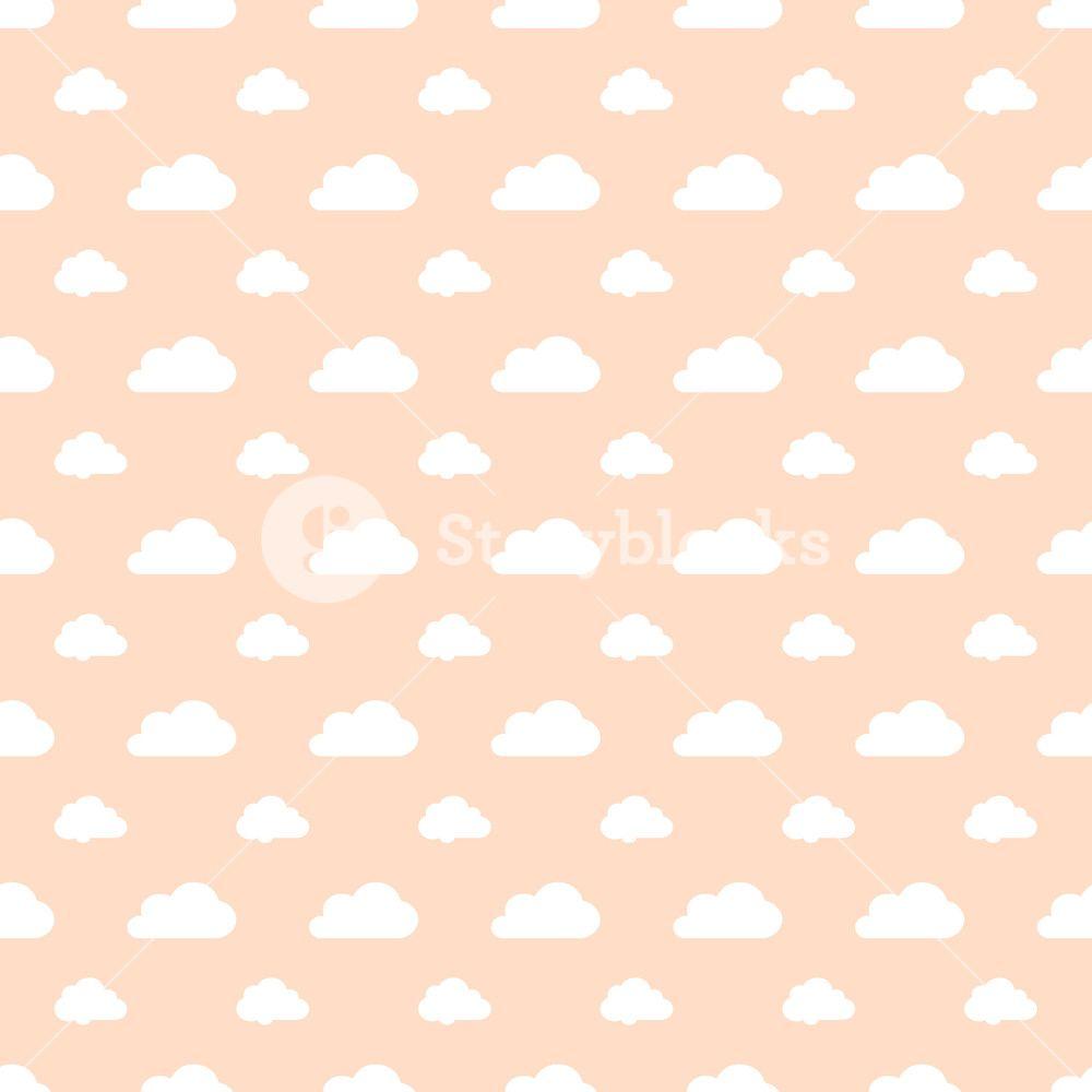 White Cloud Pattern On A Pink Pastel Background Royalty Free Stock
