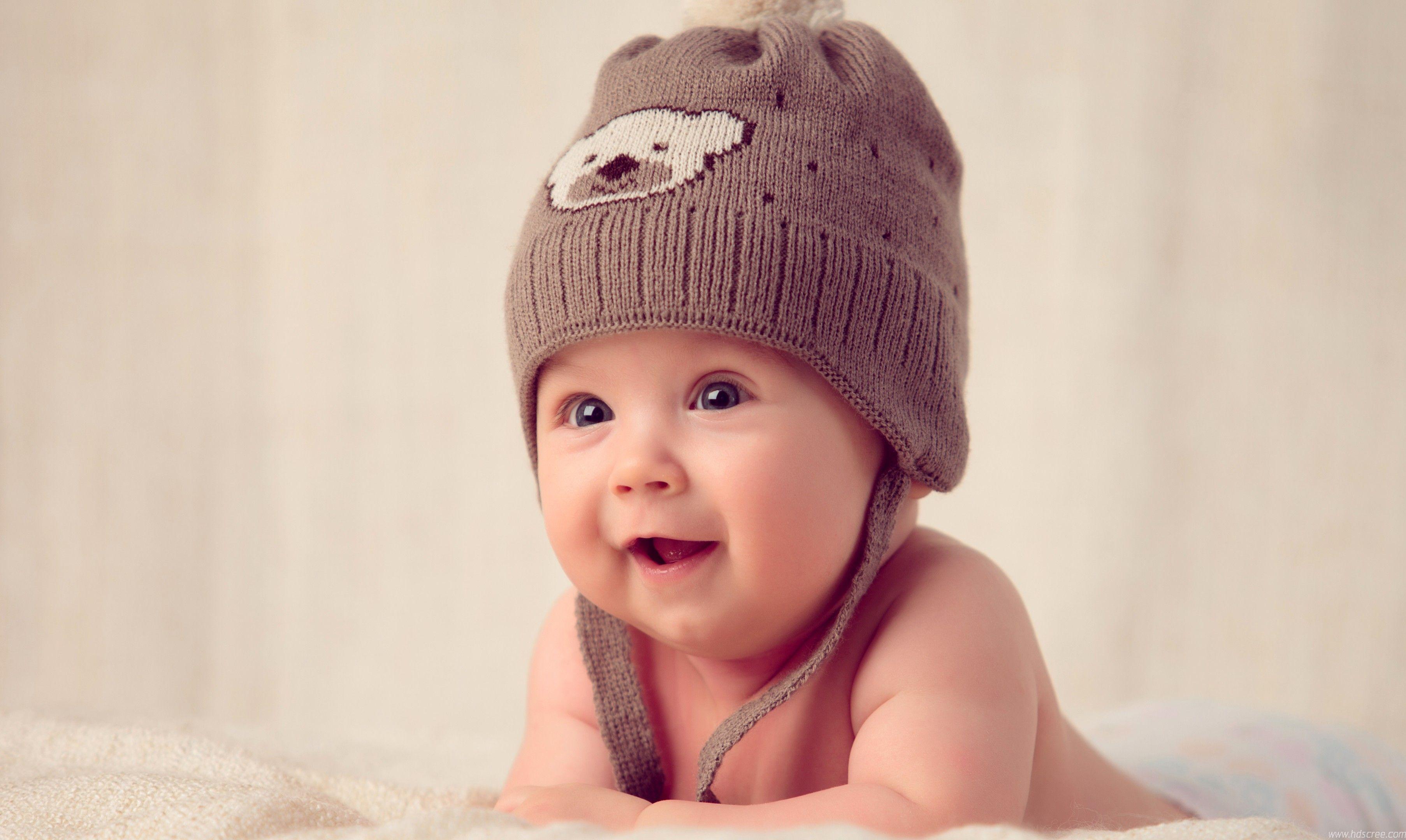 Cute Baby With Hat Cap Boy Wallpaper Background High Quality Of