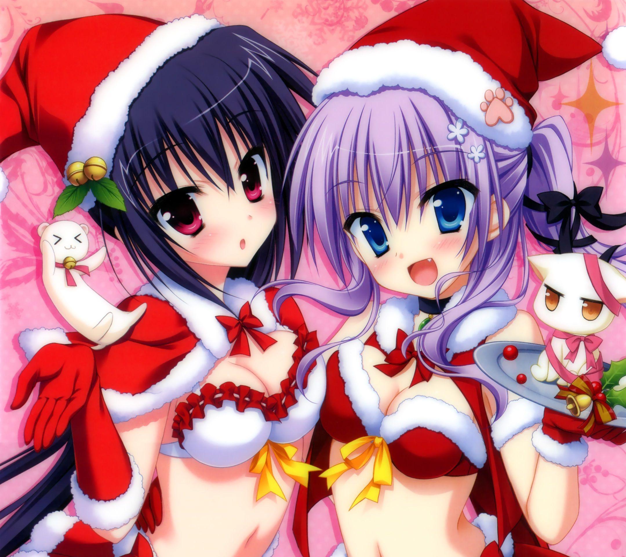 Christmas anime wallpaper for iPhone Android and smartphones