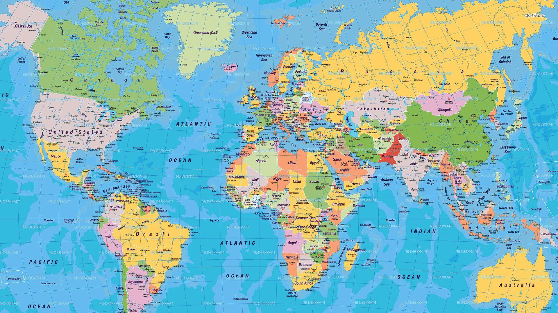 World Map Wallpaper 6255 1920x1080 px